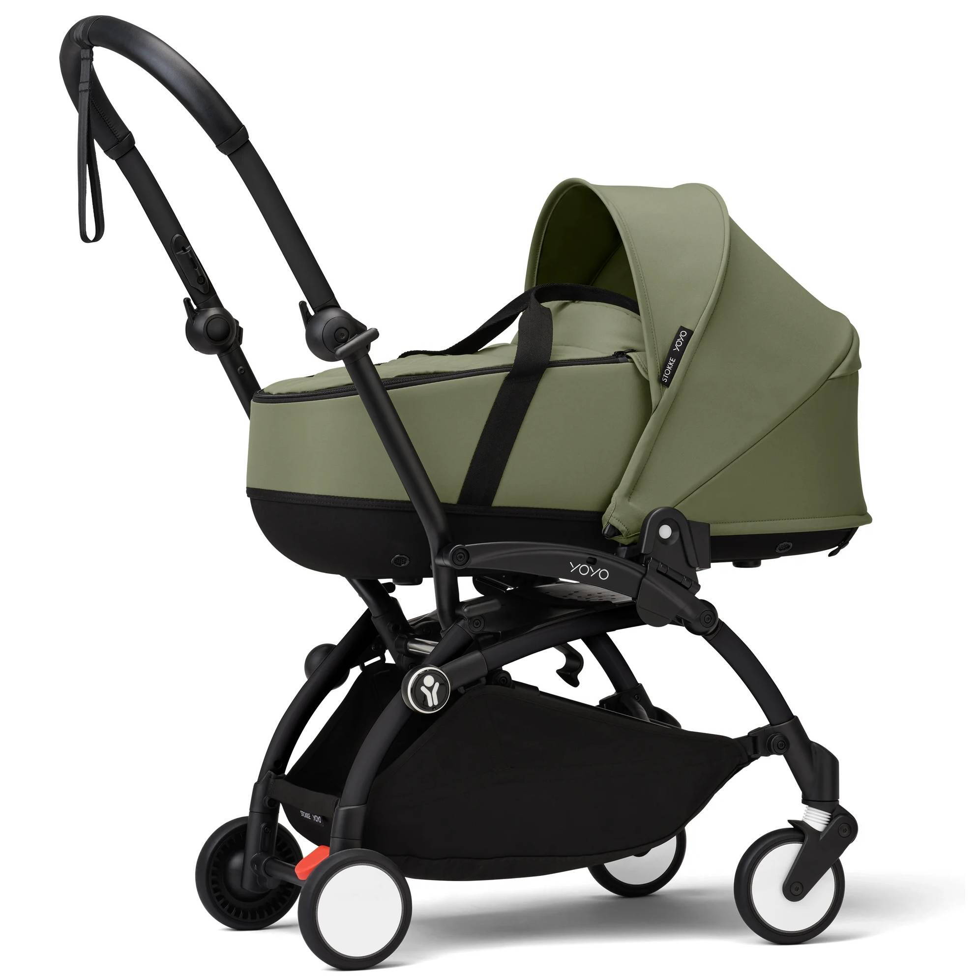 Коляска 2 в 1 Stokke YOYO Newborn Shell Black, оливкова люлька