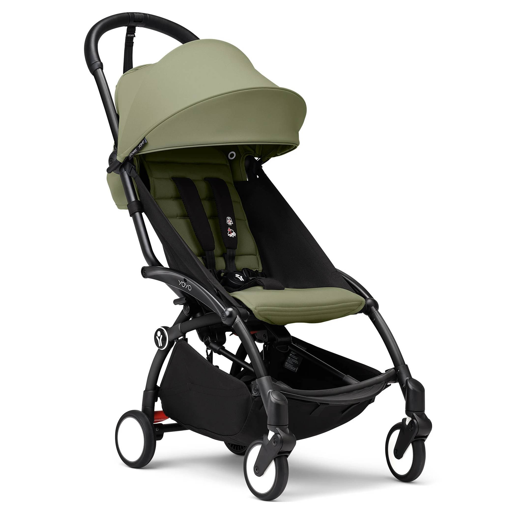 Коляска 2 в 1 Stokke YOYO Newborn Shell Black, оливкова прогулянка|