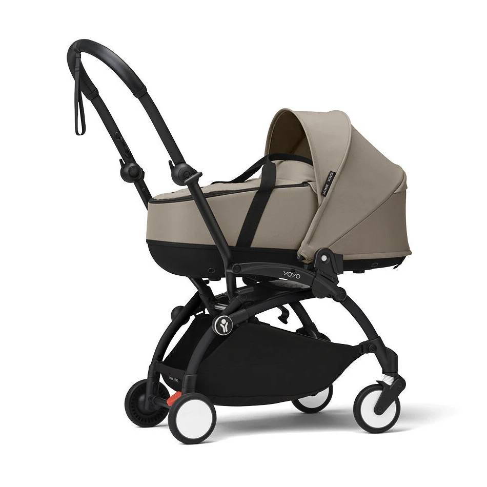 Коляска 2 в 1 Stokke YOYO Newborn Shell White, бежева люлька