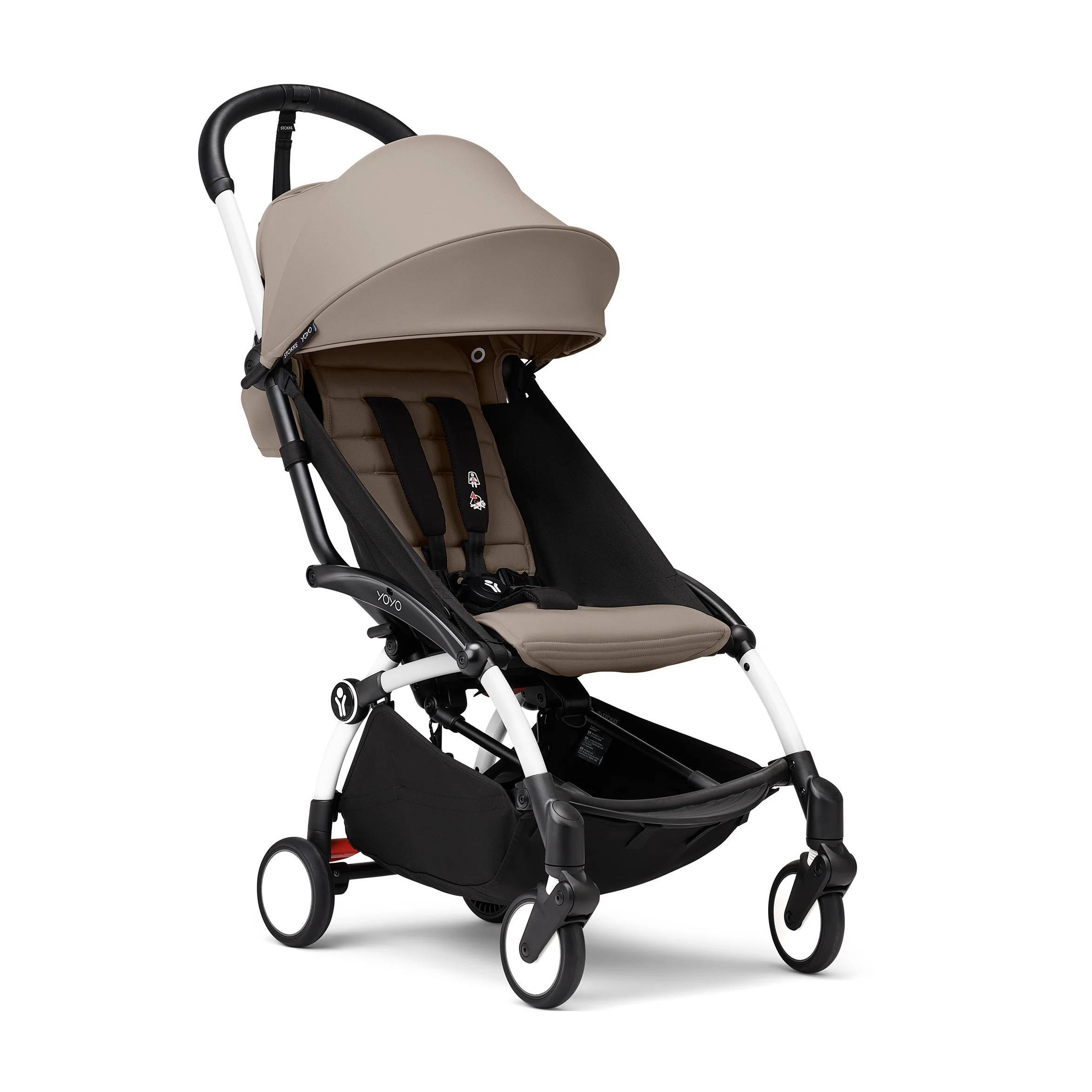 Коляска 2 в 1 Stokke YOYO Newborn Shell White, бежева прогулянкова перед