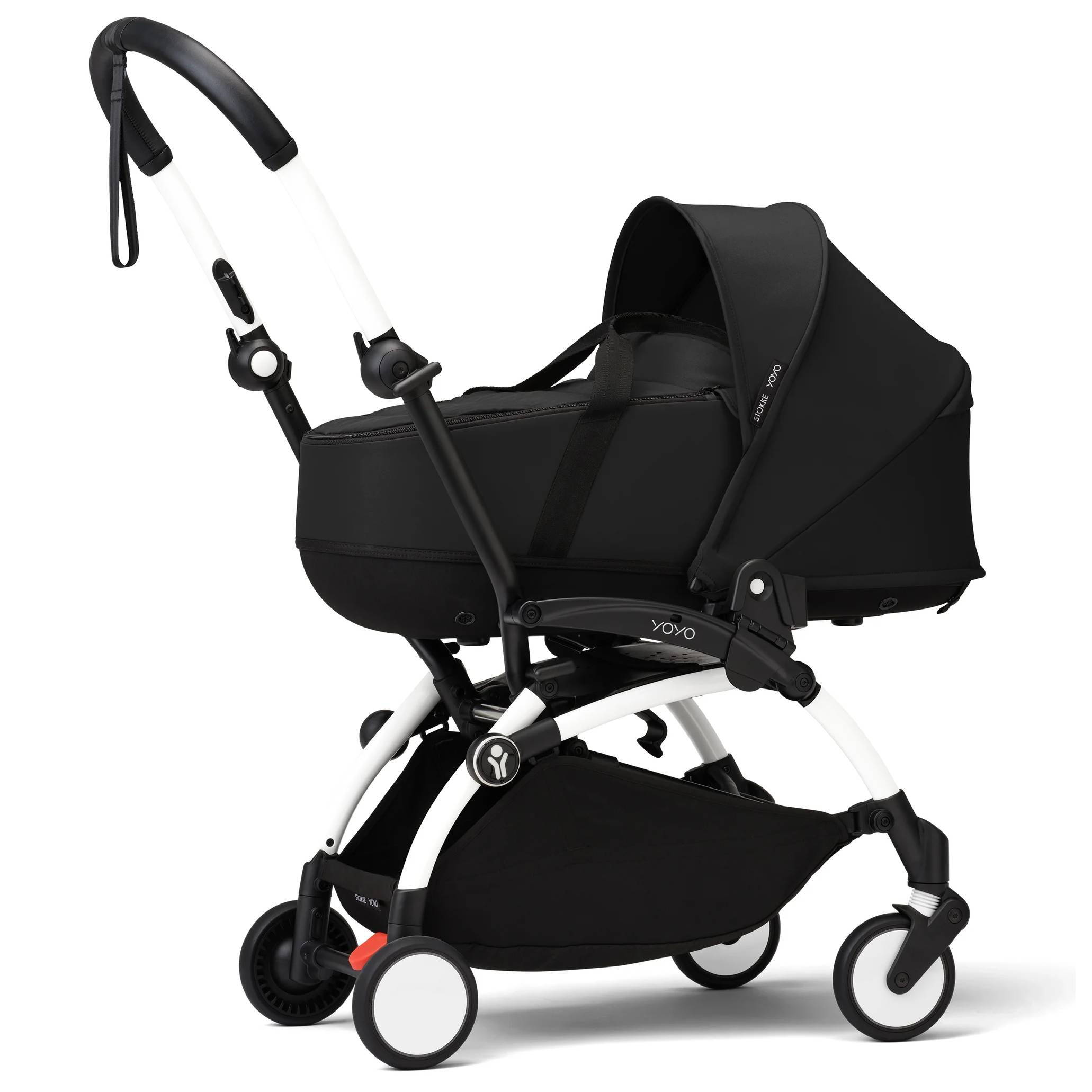Коляска 2 в 1 Stokke YOYO Newborn Shell White, чорна колекція