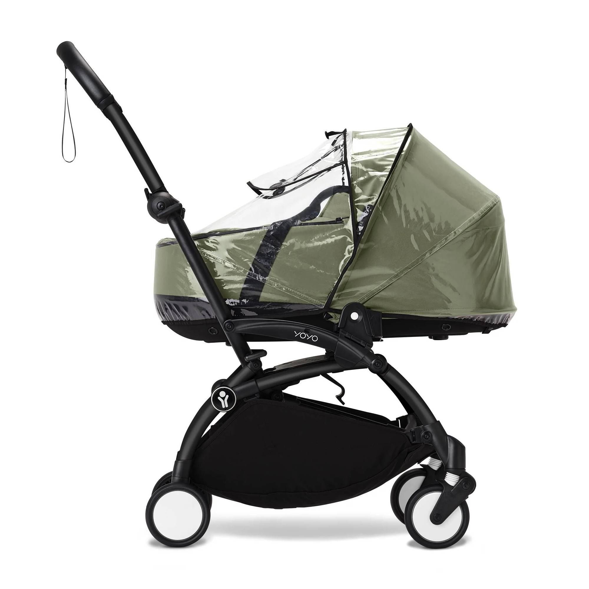 Коляска 2 в 1 Stokke YOYO Newborn Shell White, зелена дощовик люлька