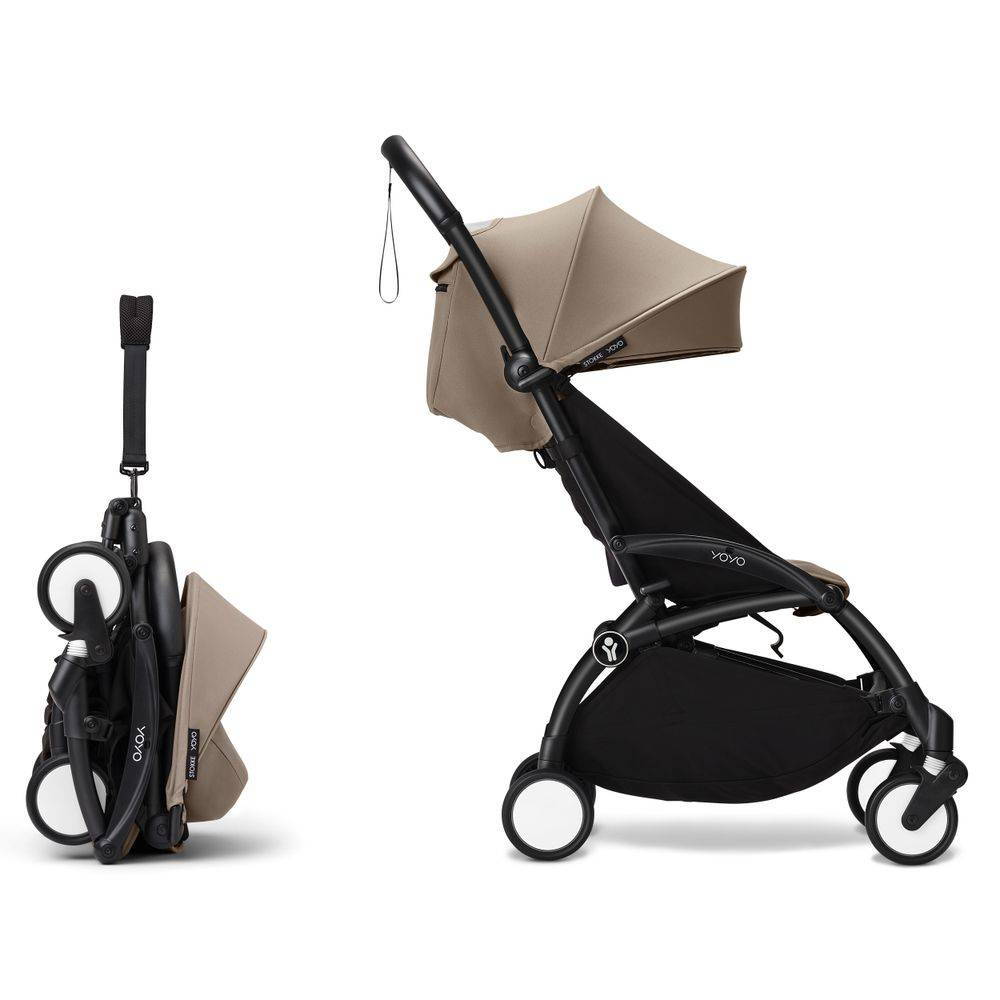 Коляска прогулянкова Stokke YOYO Newborn Shell Black, бежева складання