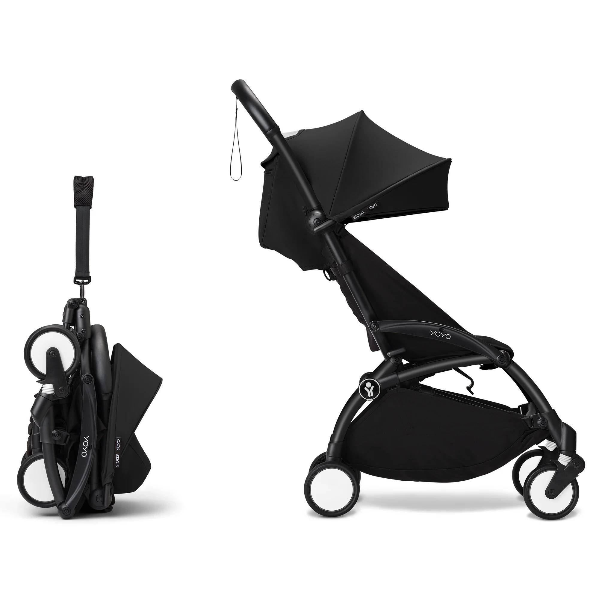 Коляска прогулянкова Stokke YOYO Newborn Shell Black, чорна розкладання