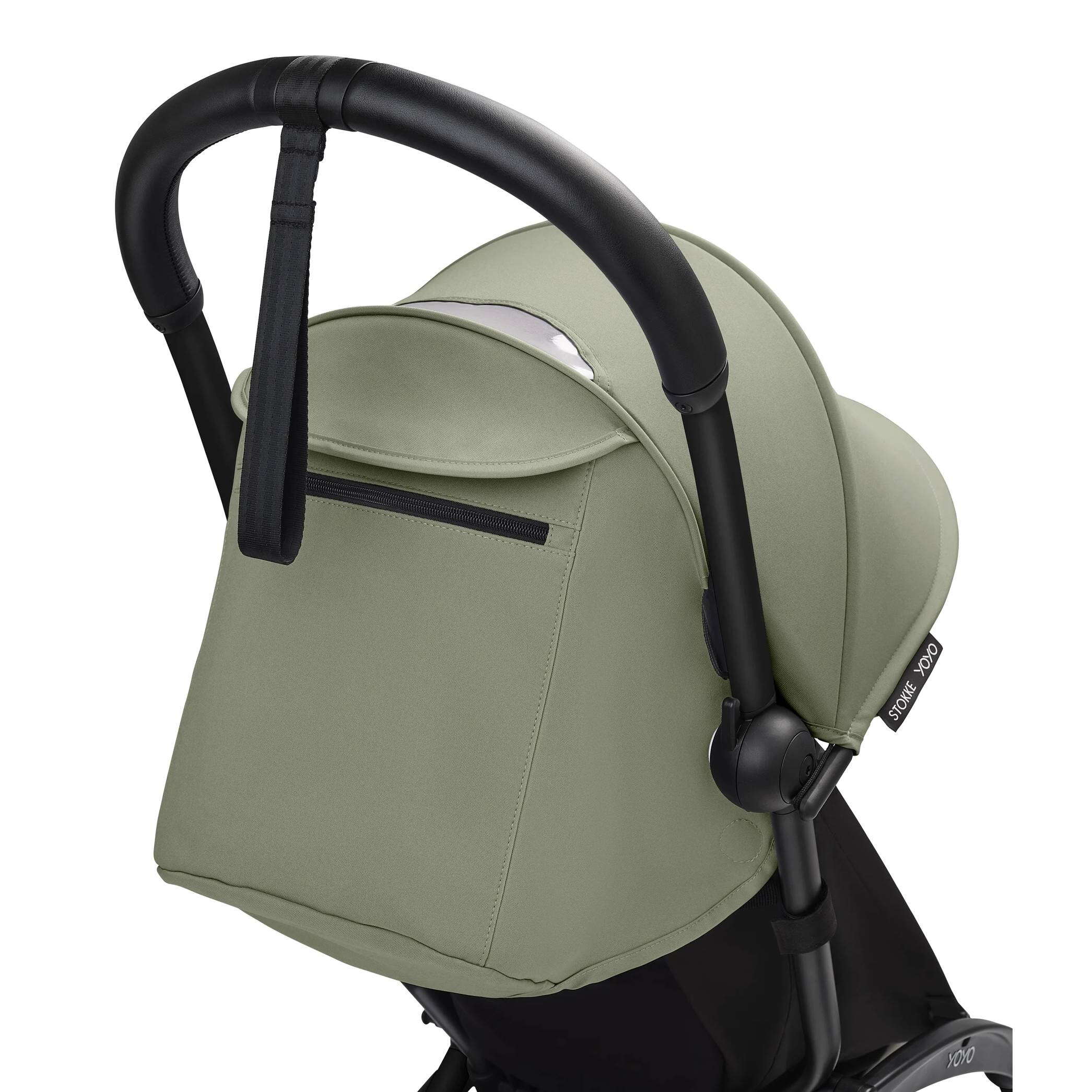 Коляска прогулянкова Stokke YOYO Newborn Shell Black, оливкова капюшон|