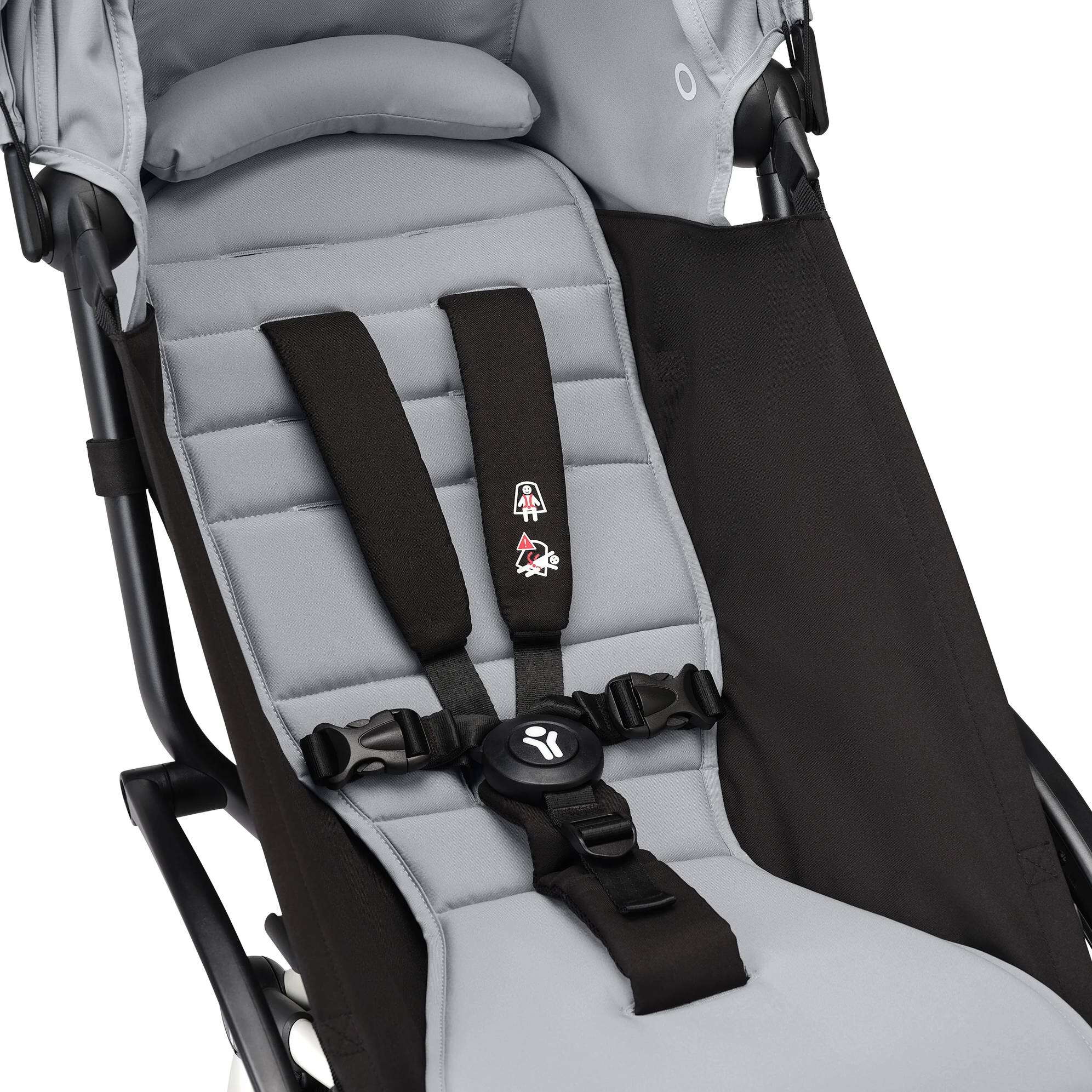 Коляска прогулянкова Stokke YOYO Newborn Shell White, сіра сидіння