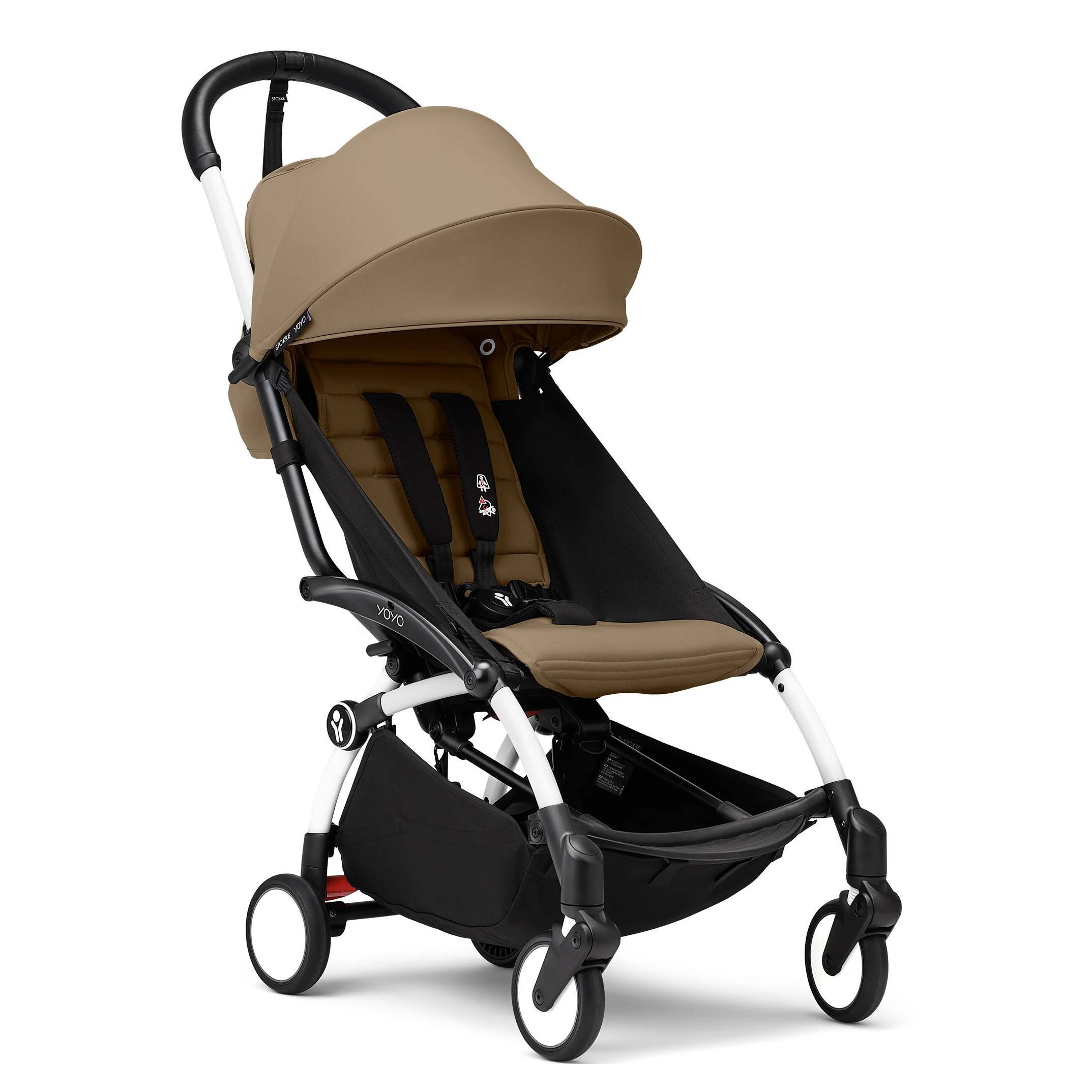 Коляска прогулянкова Stokke YOYO Newborn Shell White, темно-бежева