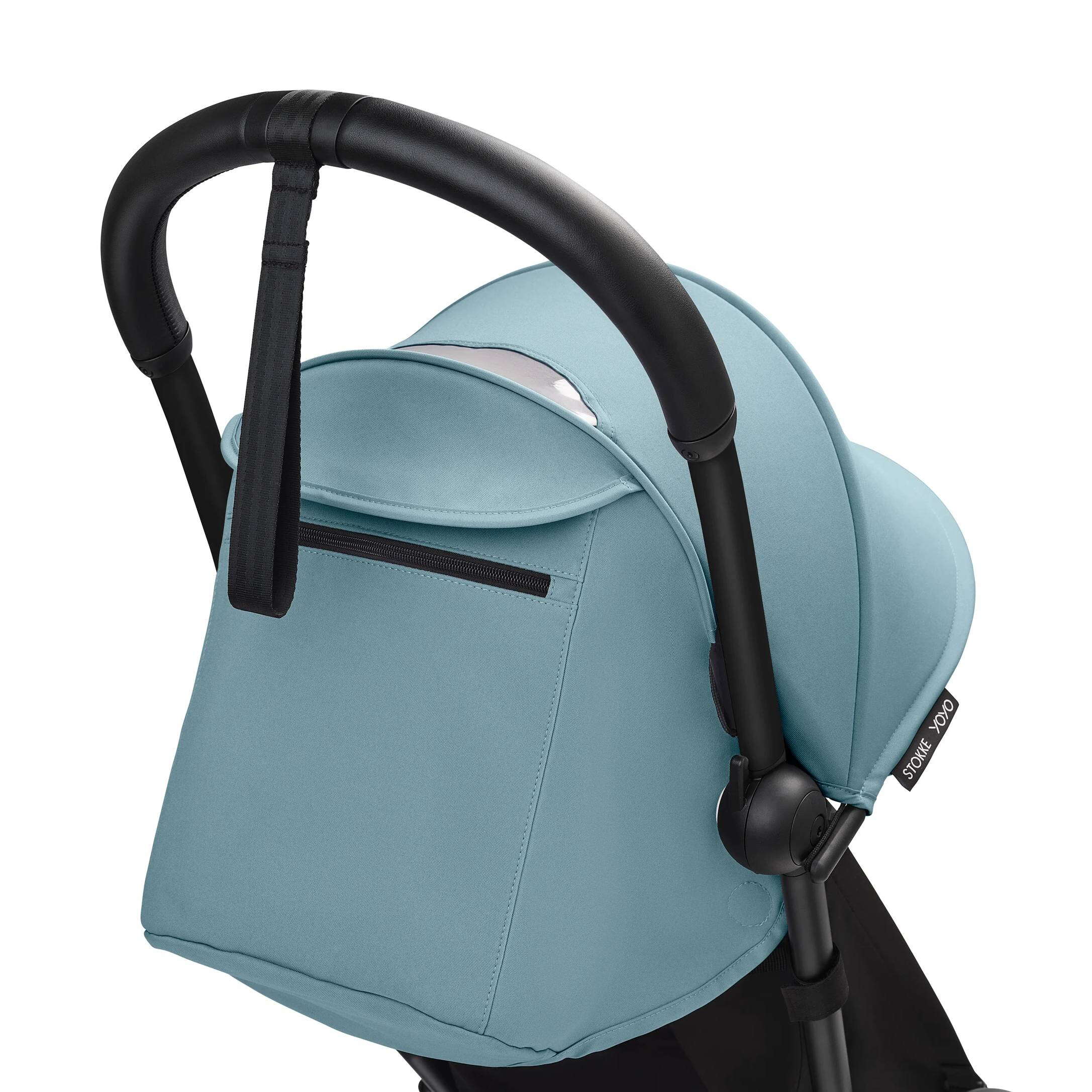 Коляска прогулянкова Stokke YOYO Shell Black, блакитна капюшон