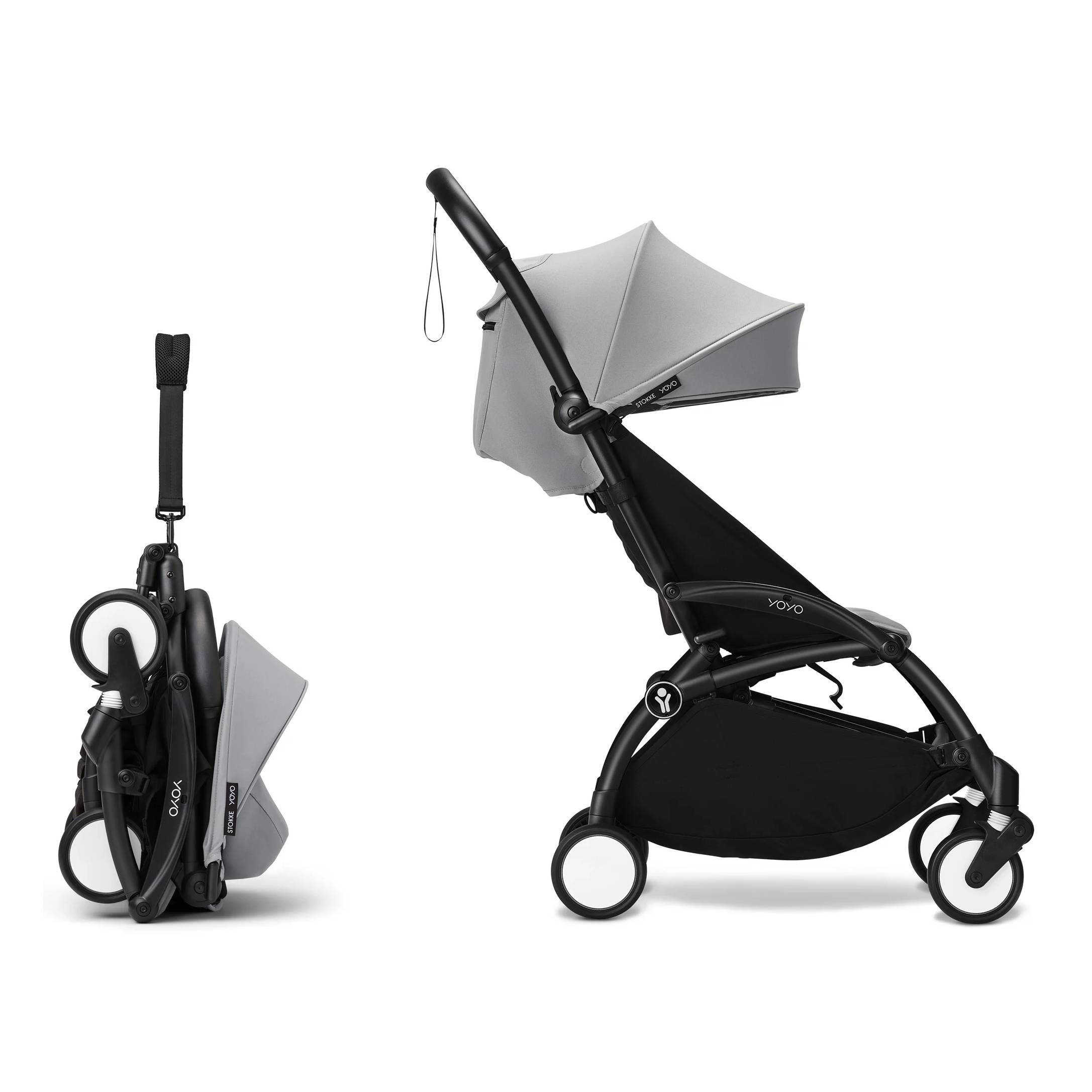 Коляска прогулянкова Stokke YOYO Shell Black, сіра складання