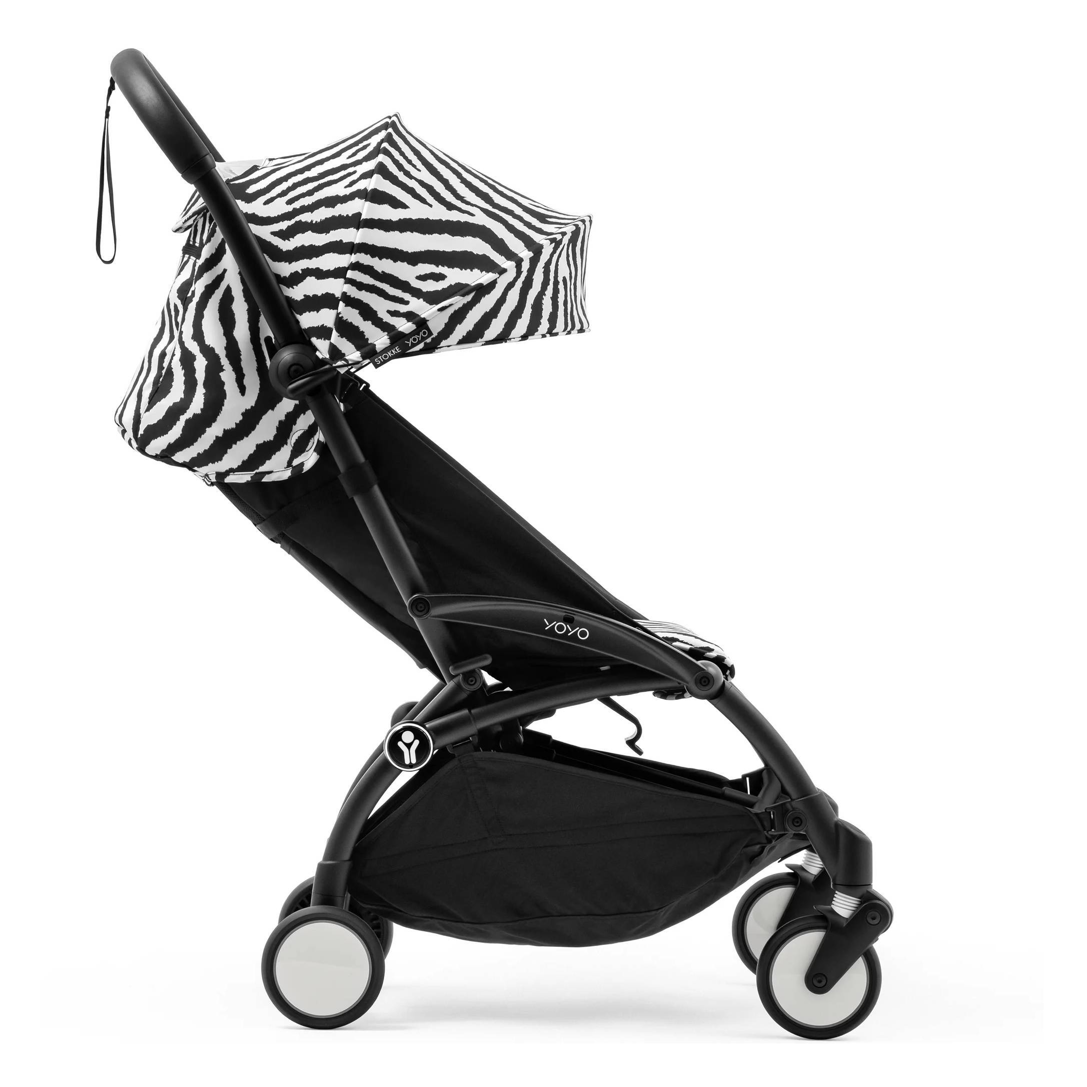Коляска прогулянкова Stokke YOYO WILD Shell Black, чорно-біла бік|