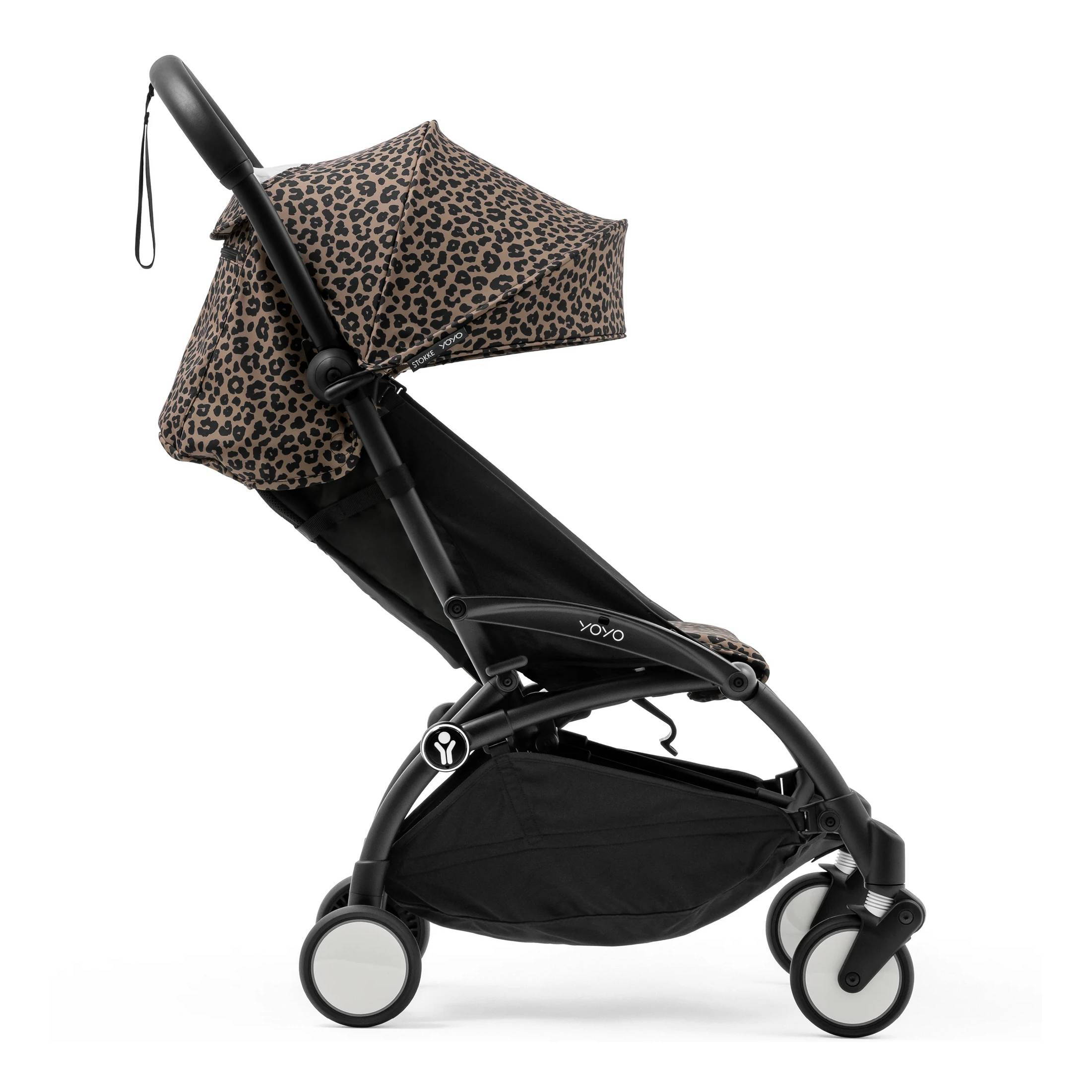 Коляска прогулянкова Stokke YOYO WILD Shell Black, леопард бік|