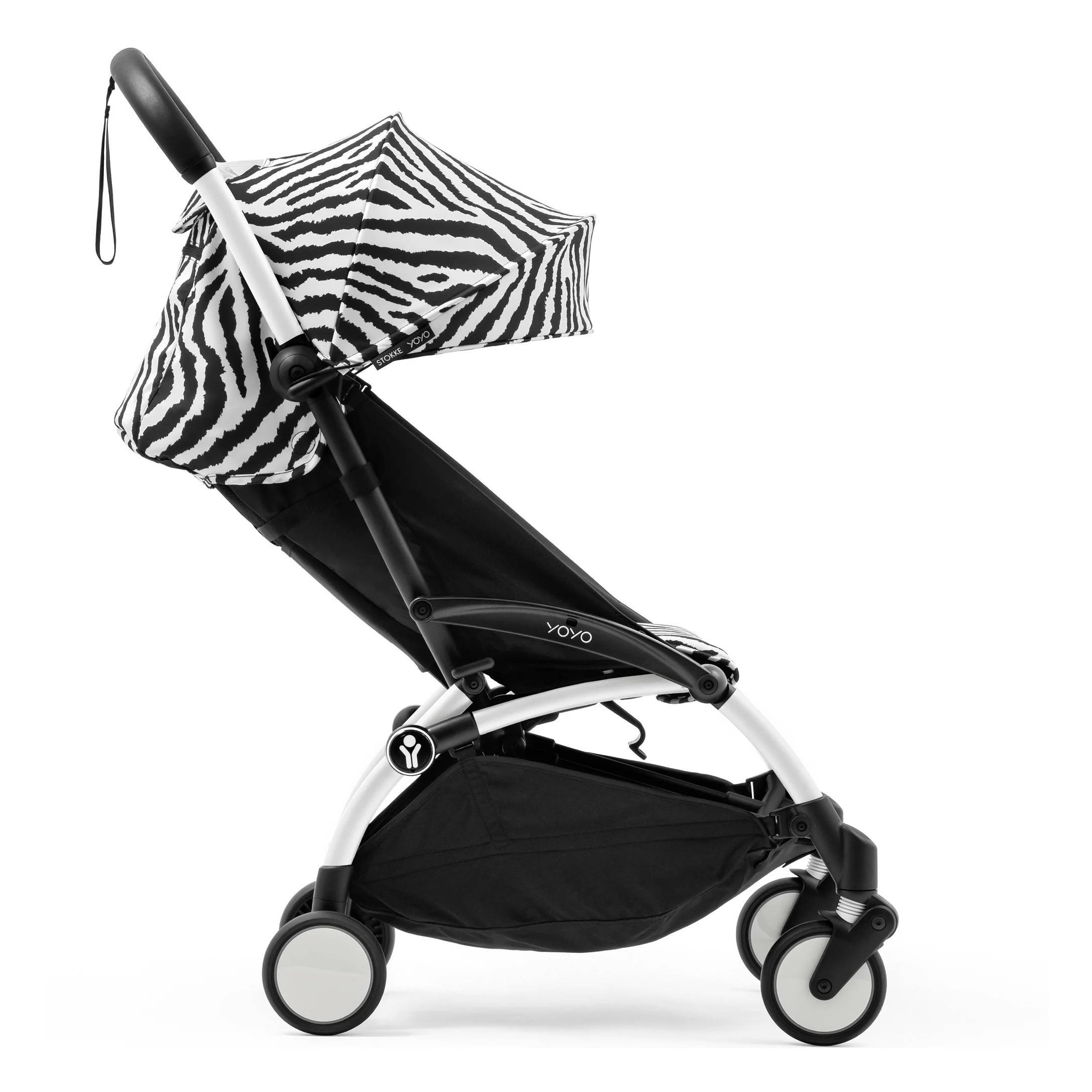 Коляска прогулянкова Stokke YOYO WILD Shell White, чорно-біла бік|