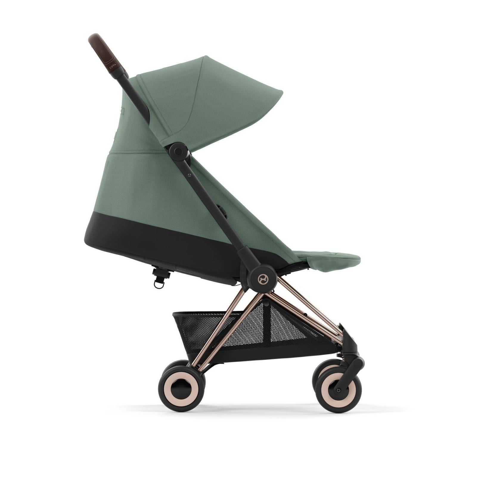 Коляска Cybex Coya Rose Gold, зелена бік