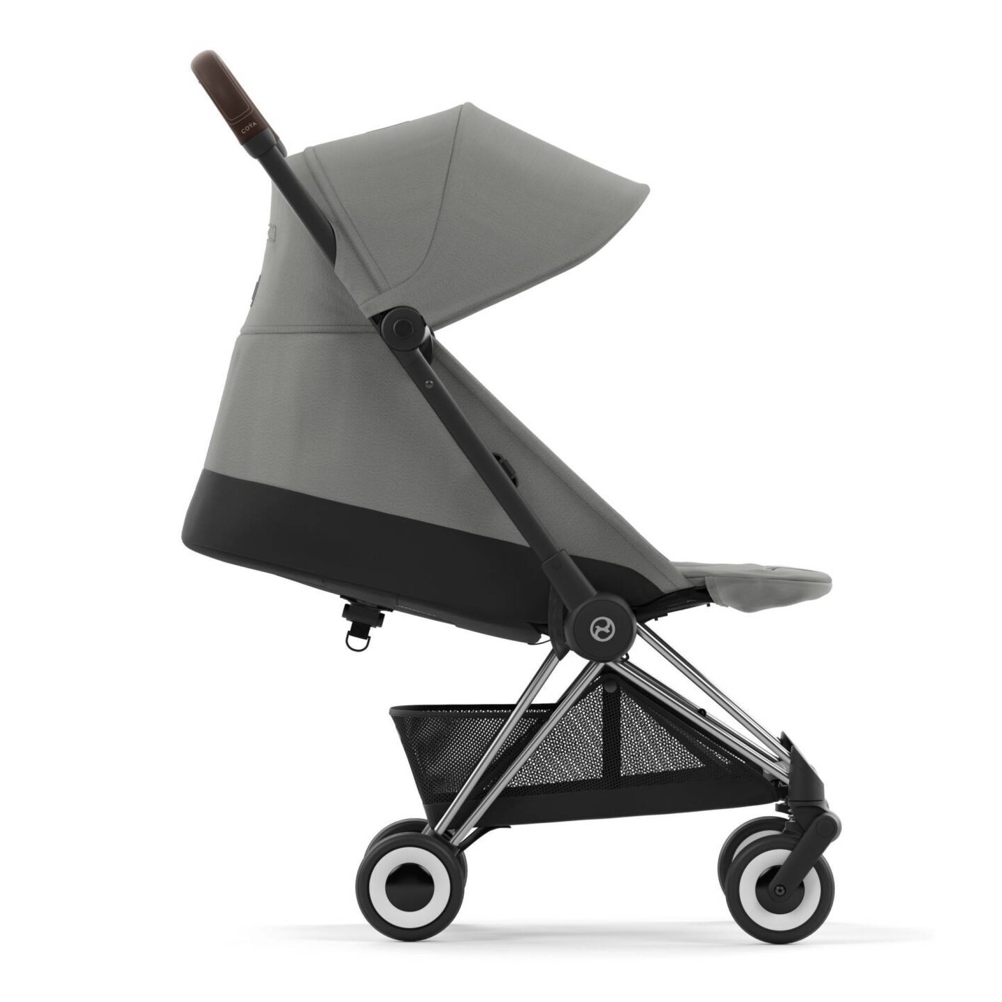 Коляска прогулянкова Cybex Coya Chrome, сіра лежачи|