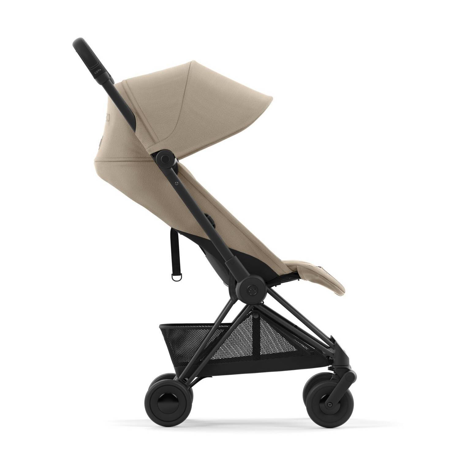 Коляска прогулянкова Cybex Coya Matt Black, бежева бік лоток