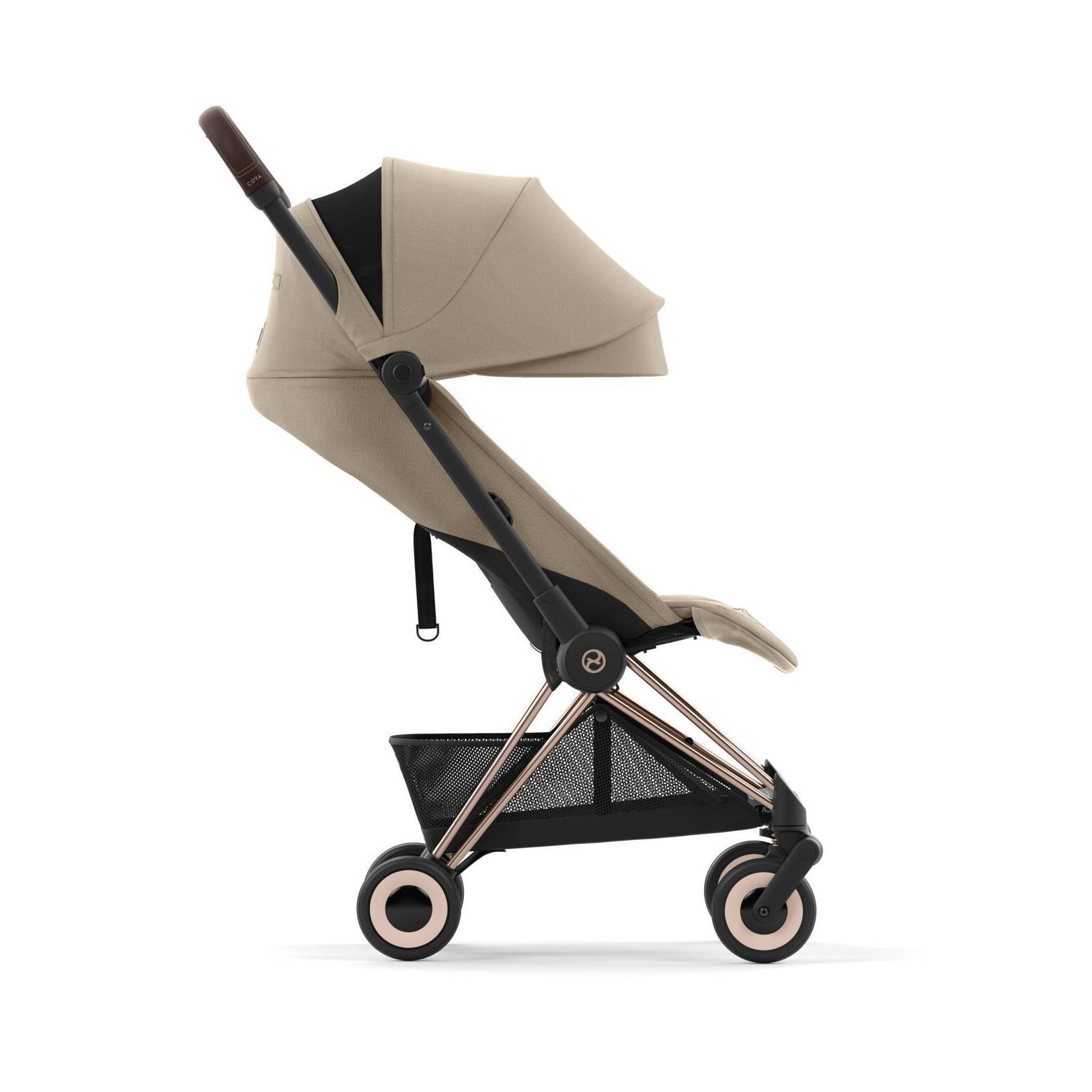 Коляска прогулянкова Cybex Coya Rose Gold, бежева бік сітка
