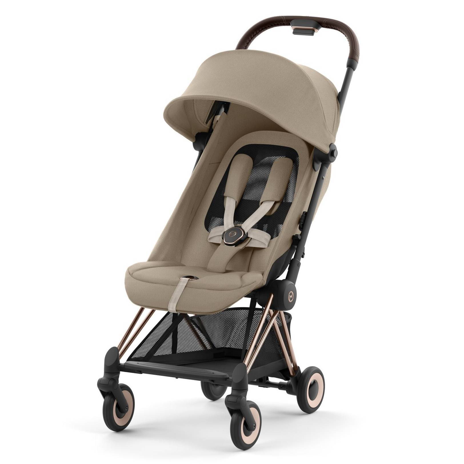 Коляска прогулянкова Cybex Coya Rose Gold, бежева сітка