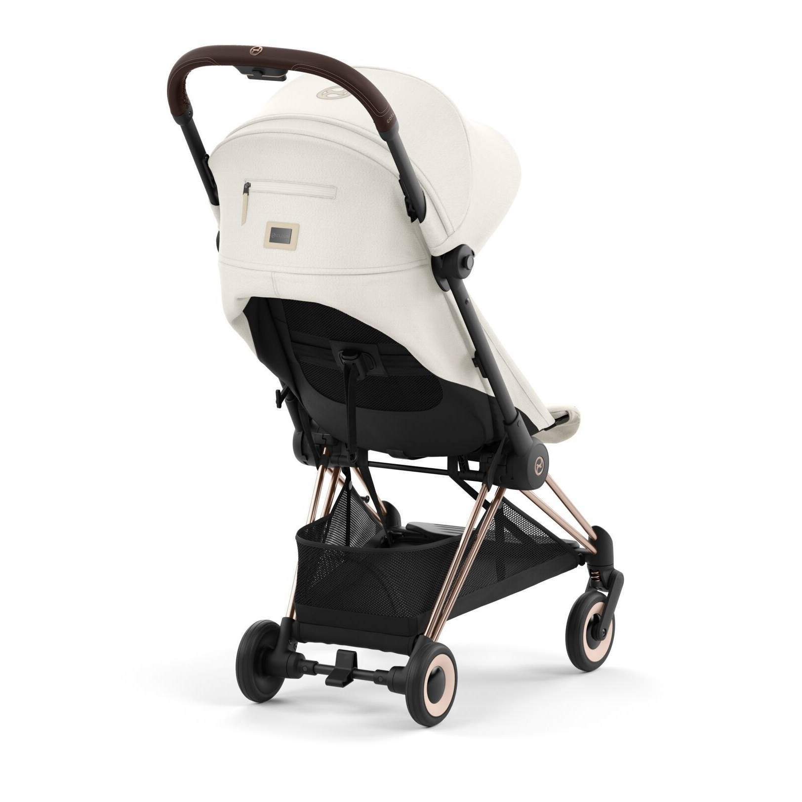 Коляска прогулянкова Cybex Coya Rose Gold, біла капюшон