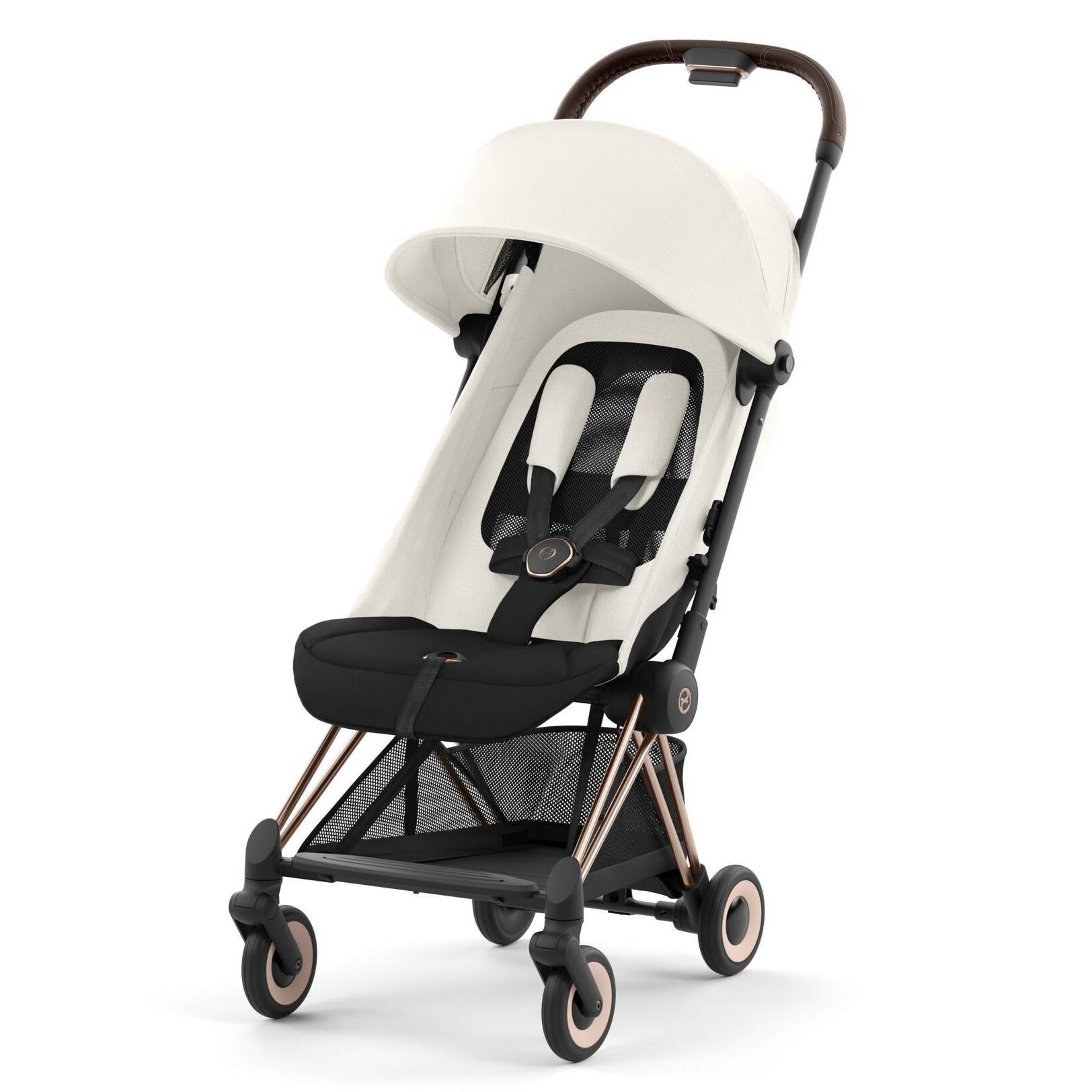 Коляска прогулянкова Cybex Coya Rose Gold, біла сітка