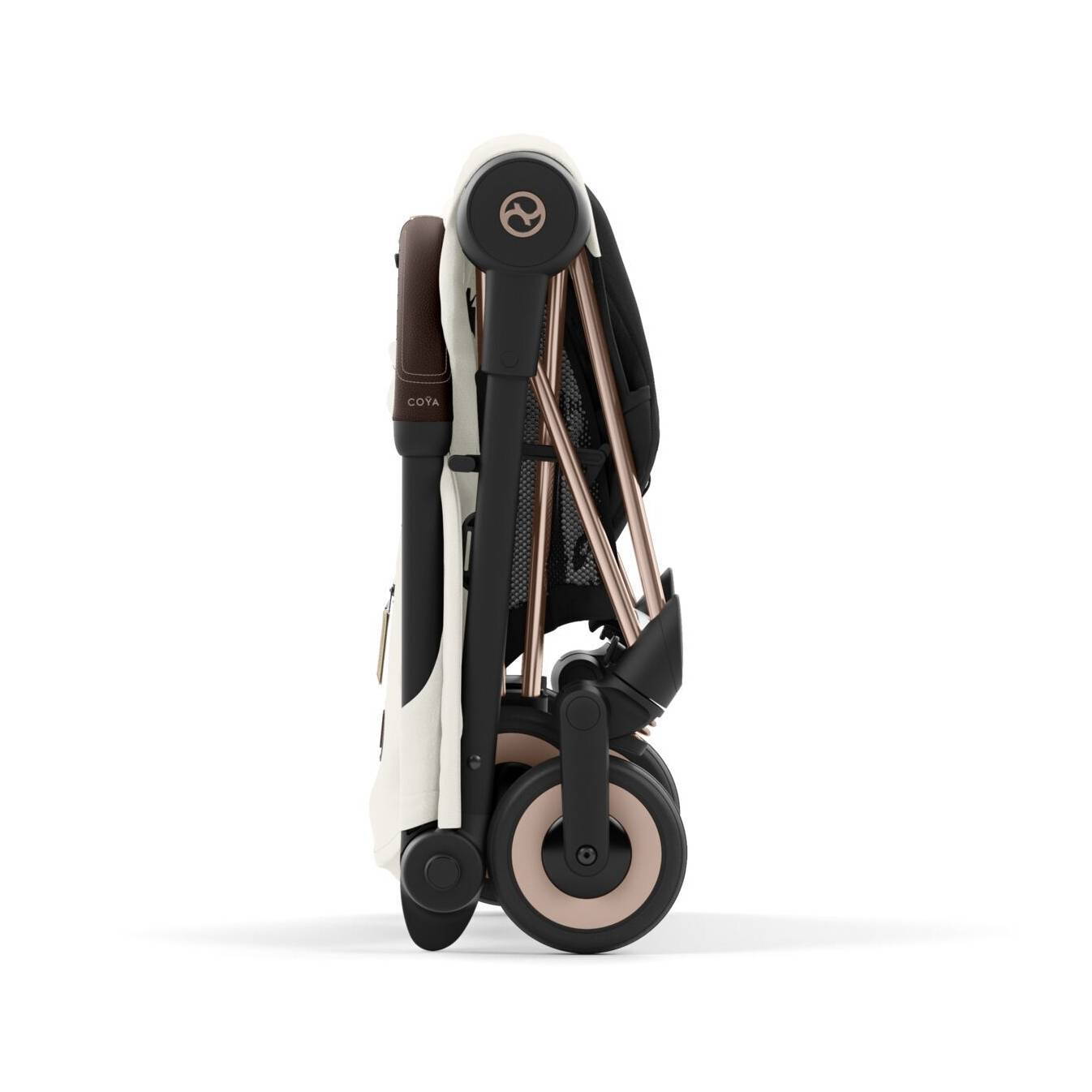Коляска прогулянкова Cybex Coya Rose Gold, біла складена