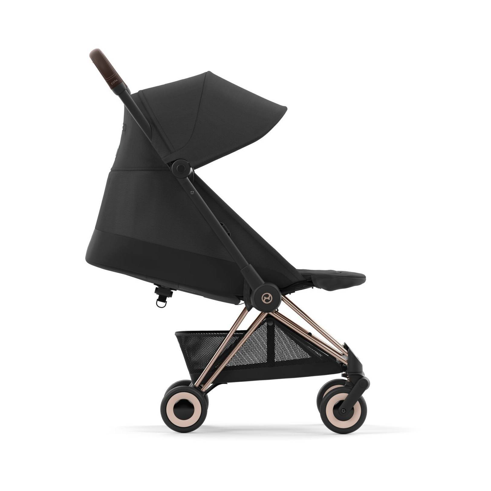 Коляска прогулянкова Cybex Coya Rose Gold, чорна бік