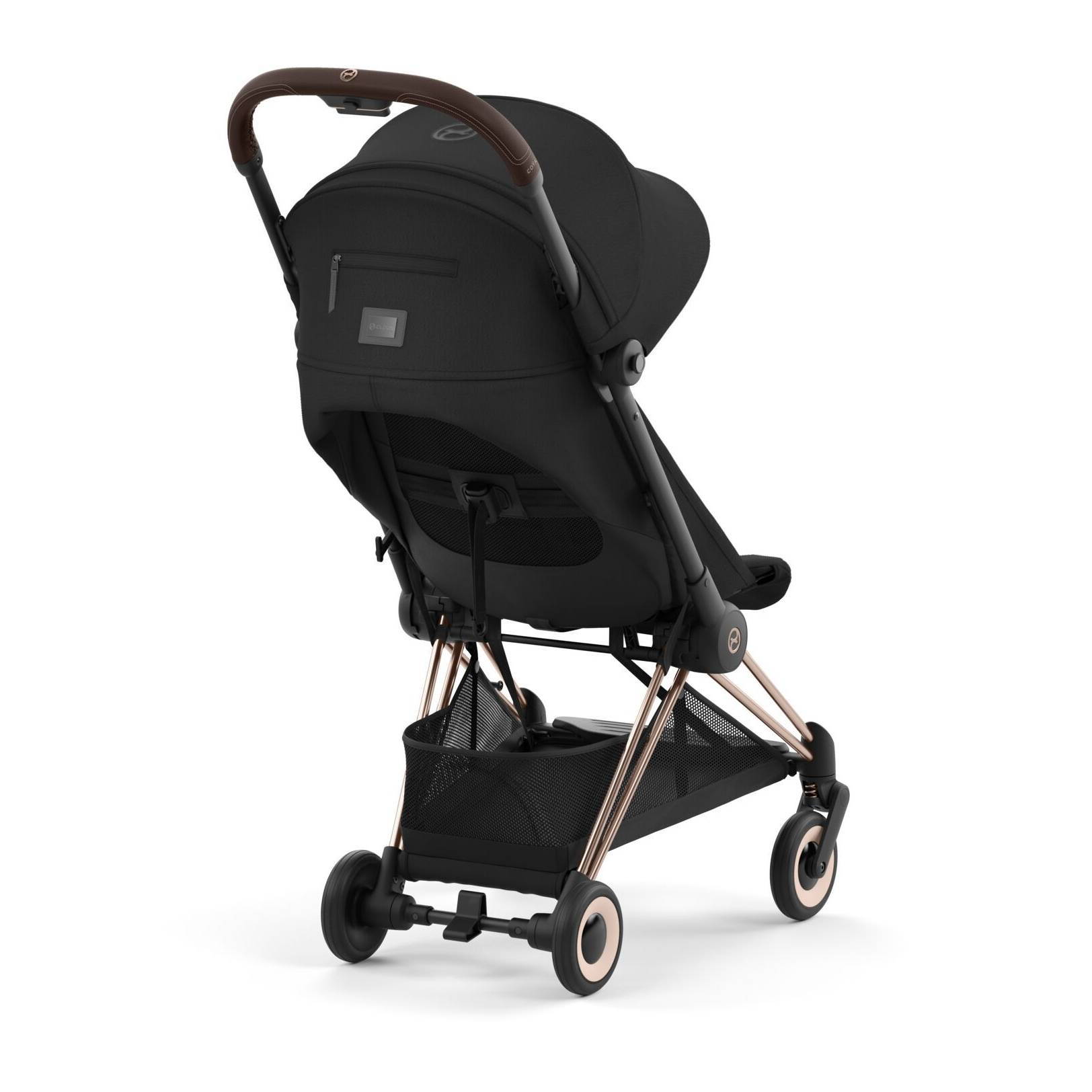 Коляска прогулянкова Cybex Coya Rose Gold, чорна капюшон