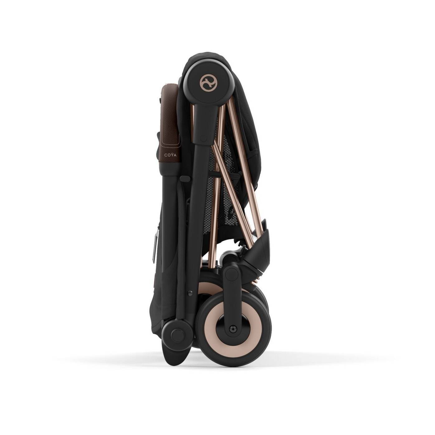 Коляска прогулянкова Cybex Coya Rose Gold, чорна складена