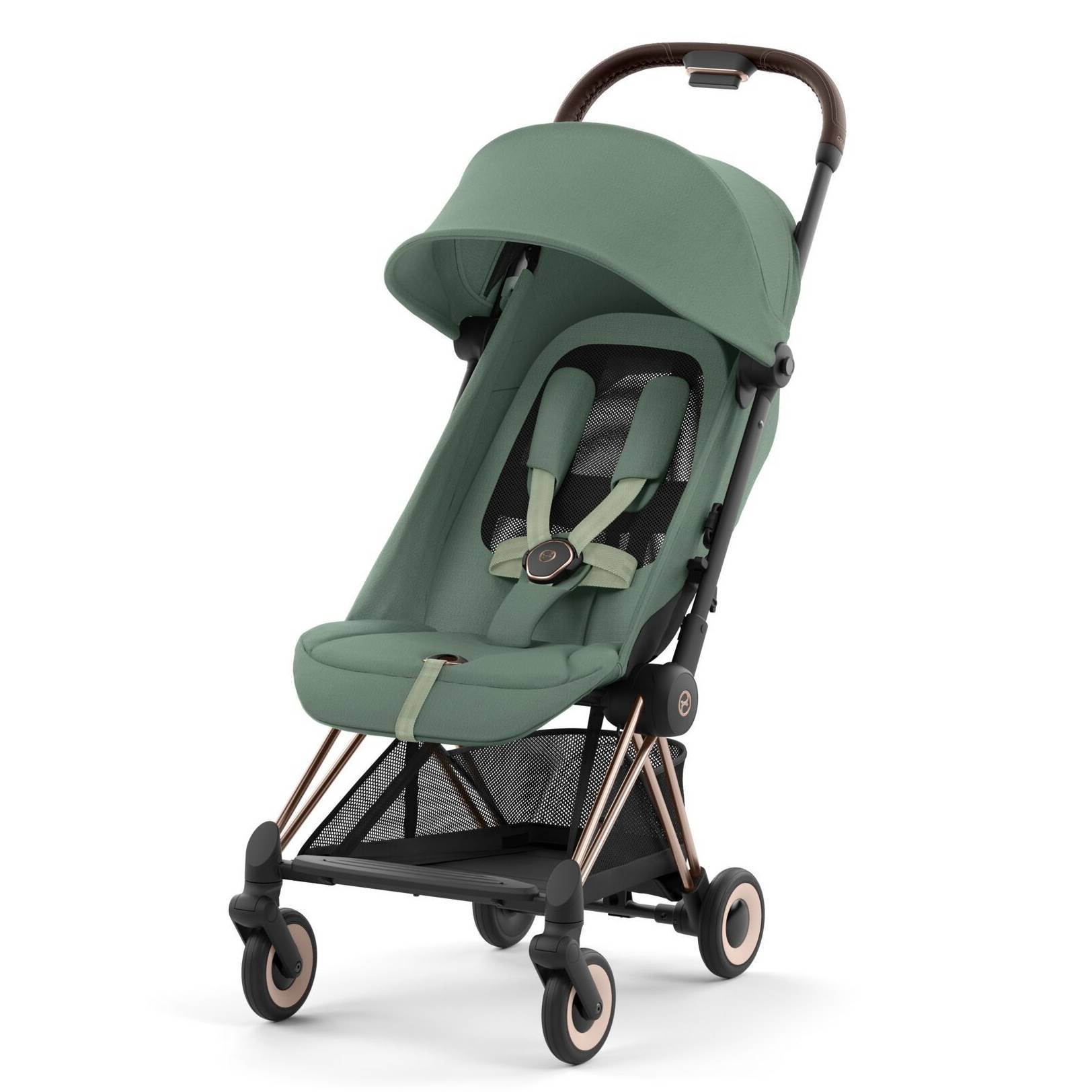 Коляска прогулянкова Cybex Coya Rose Gold, зелена сітка