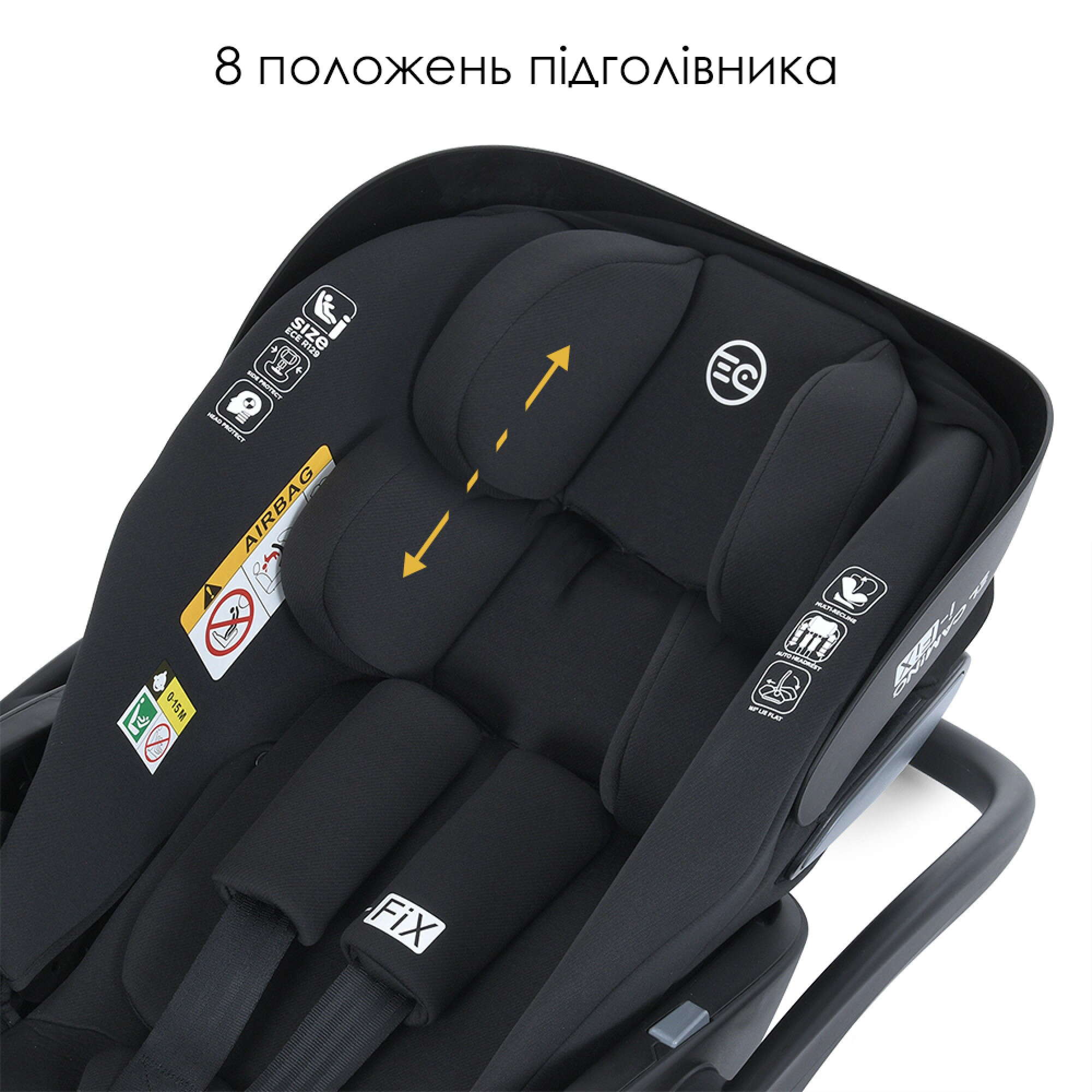 Автокрісло i-FIX ME 1110 El Camino чорне для новонароджених 0+ з ручкою для перенесення