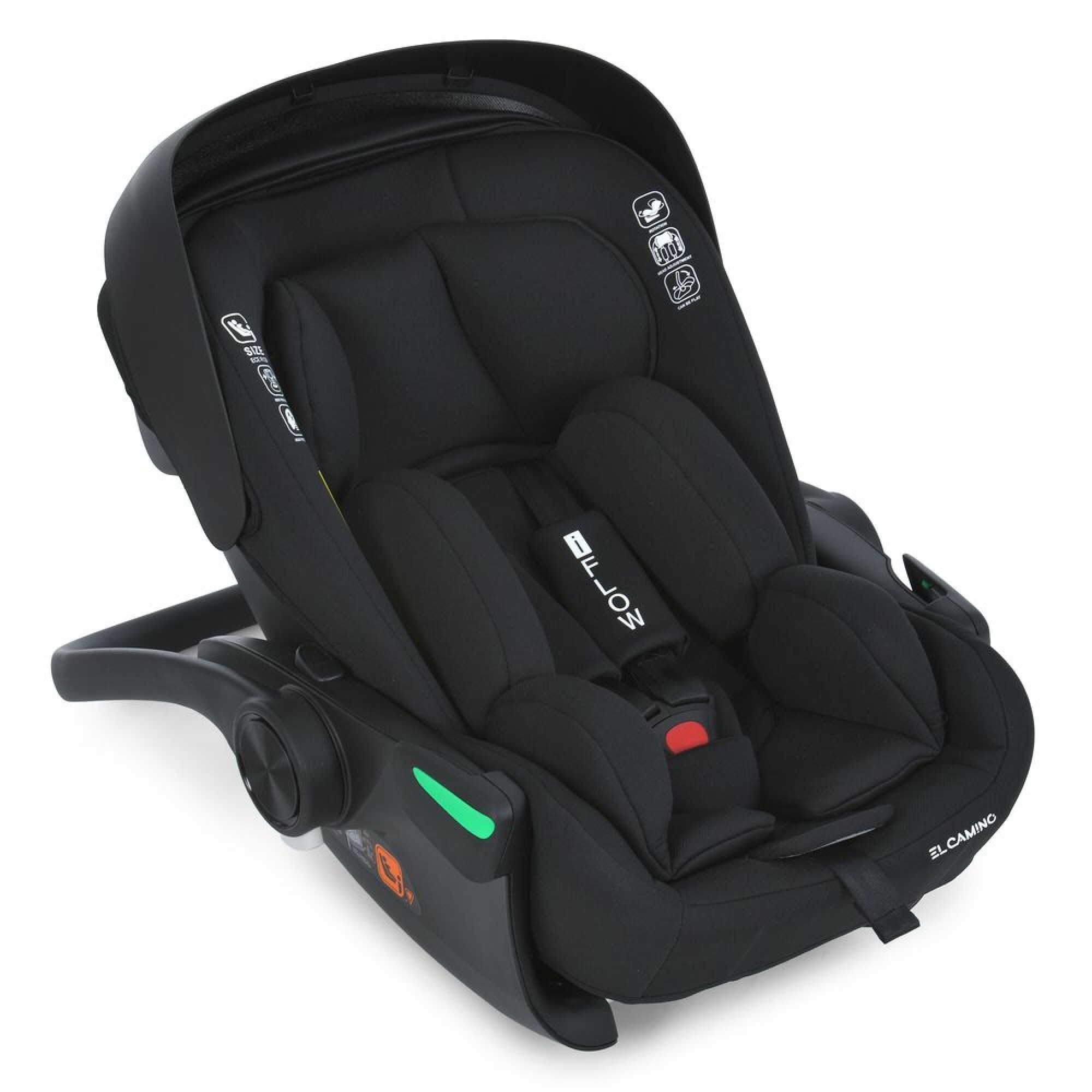 Автокрісло i-FLOW ME 1198 El Camino чорне група 0+ з ручкою для перенесення