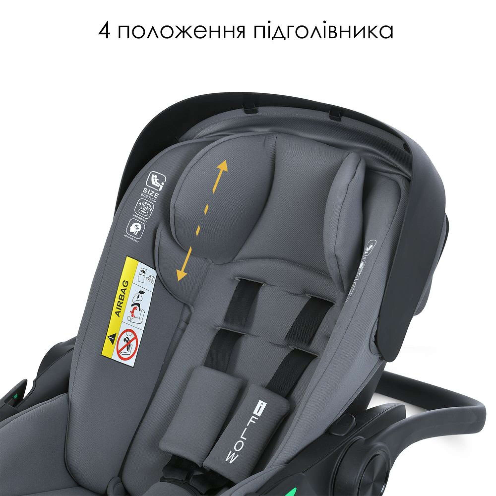 Автокрісло i-FLOW ME 1198 El Camino сіре для новонароджених групи 0+ з ергономічною ручкою