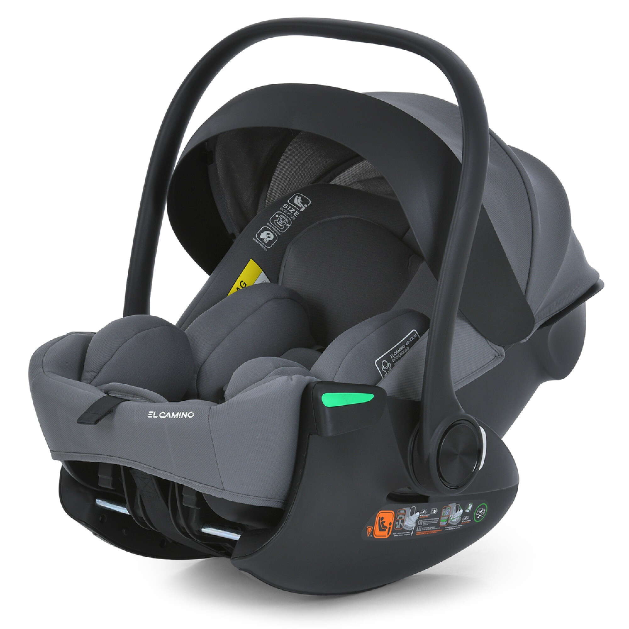 Автокрісло i-FLOW ME 1198 El Camino сіре для новонароджених групи 0+ з ергономічною ручкою