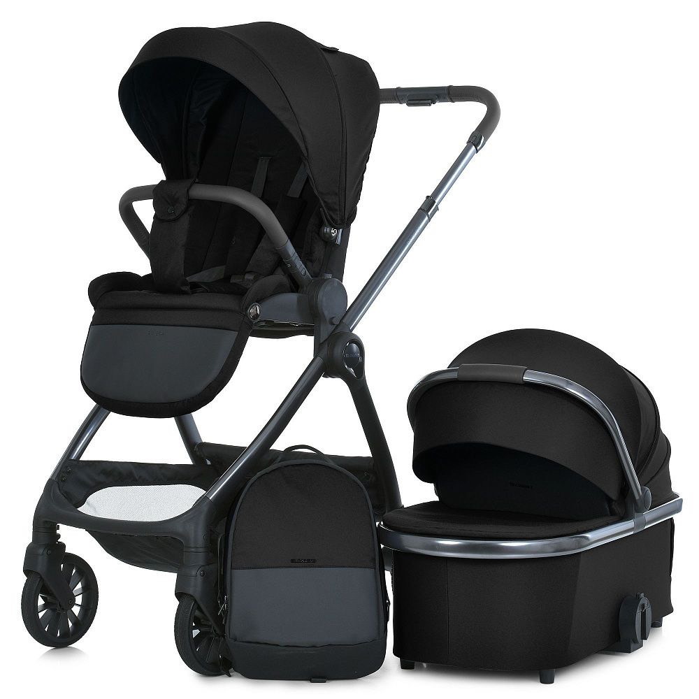 Коляска 2 в 1 ME 1183 Jet Black El Camino, черная комплект