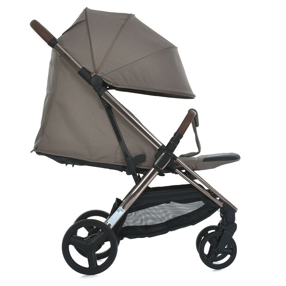 Коляска прогулянкова ME 1192 AXIS Chocolate El Camino, бежева бік лежачи