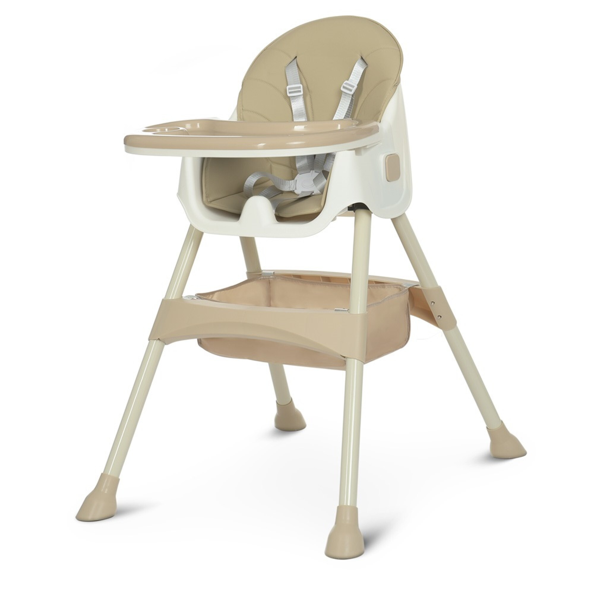Стульчик для кормления Bambi M-4136-2 бежевый с подставкой для ног и съёмным столиком