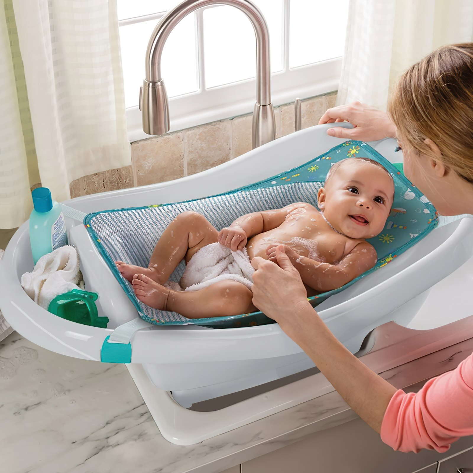 Ванночка 3 в 1 Comfy Clean Ingenuity, серая малыш