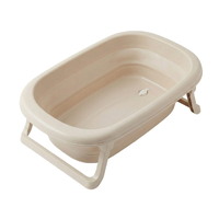 Дитяча ванночка складна Bathtub з термометром Tega, бежева