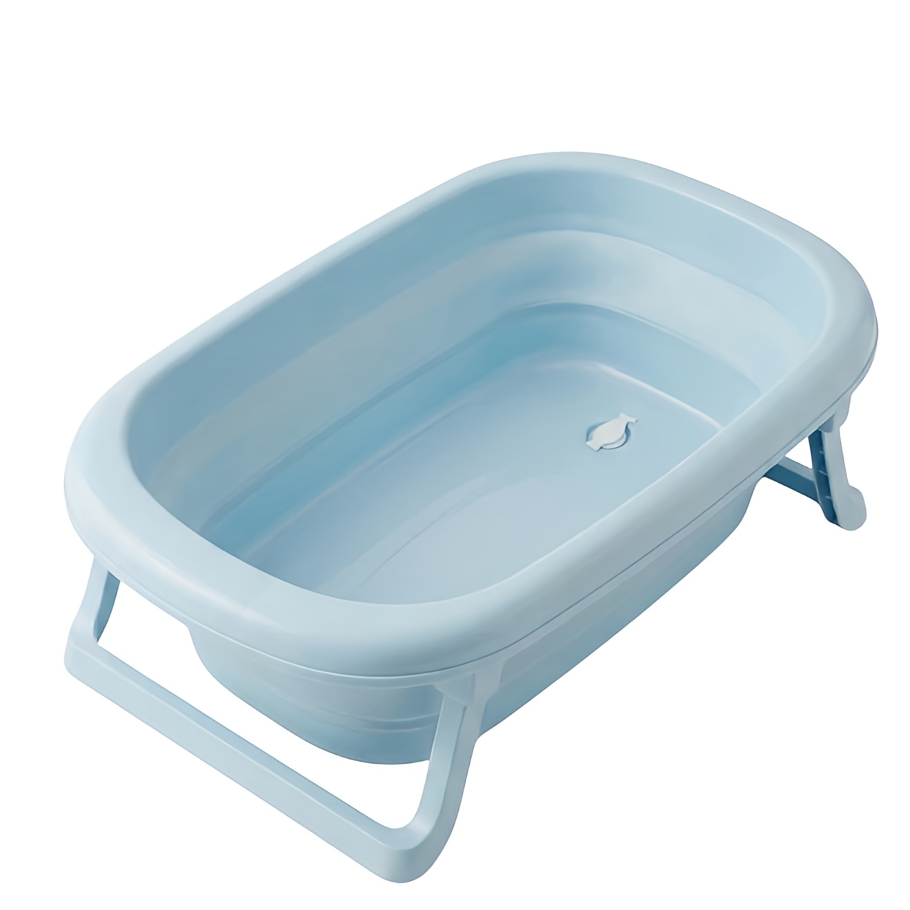 Дитяча ванночка складна Bathtub з термометром Tega, блакитна