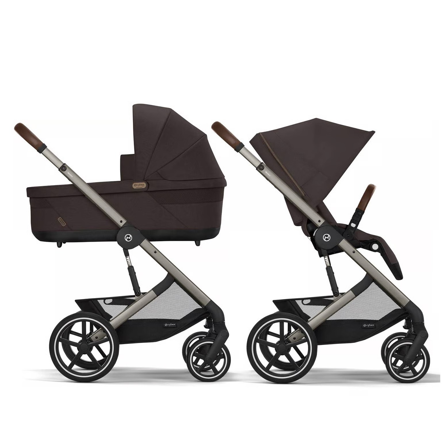 Коляска 2 в 1 Cybex Balios S Lux Chocolate Brown, коричнева дві