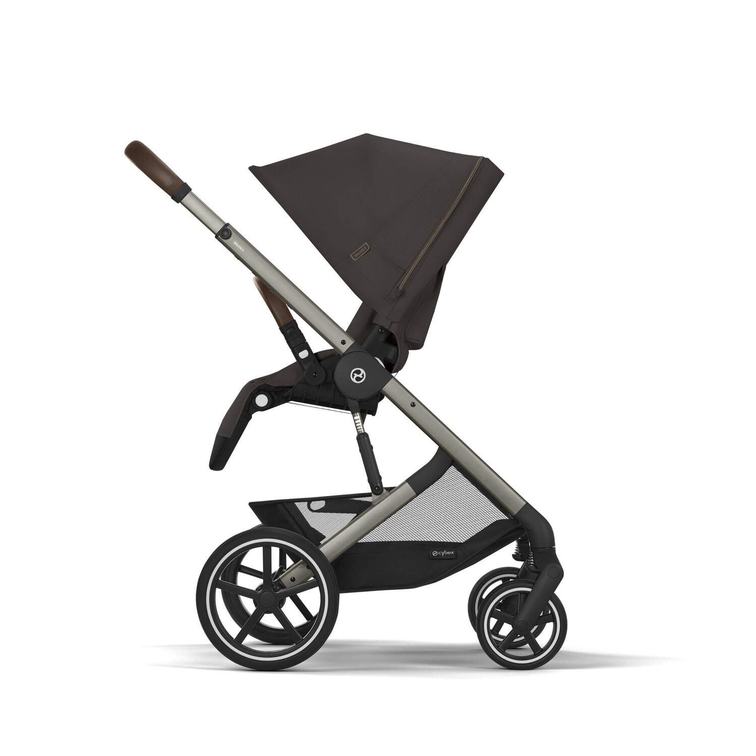 Коляска прогулянкова Cybex Balios S Lux Chocolate Brown, коричнева бік