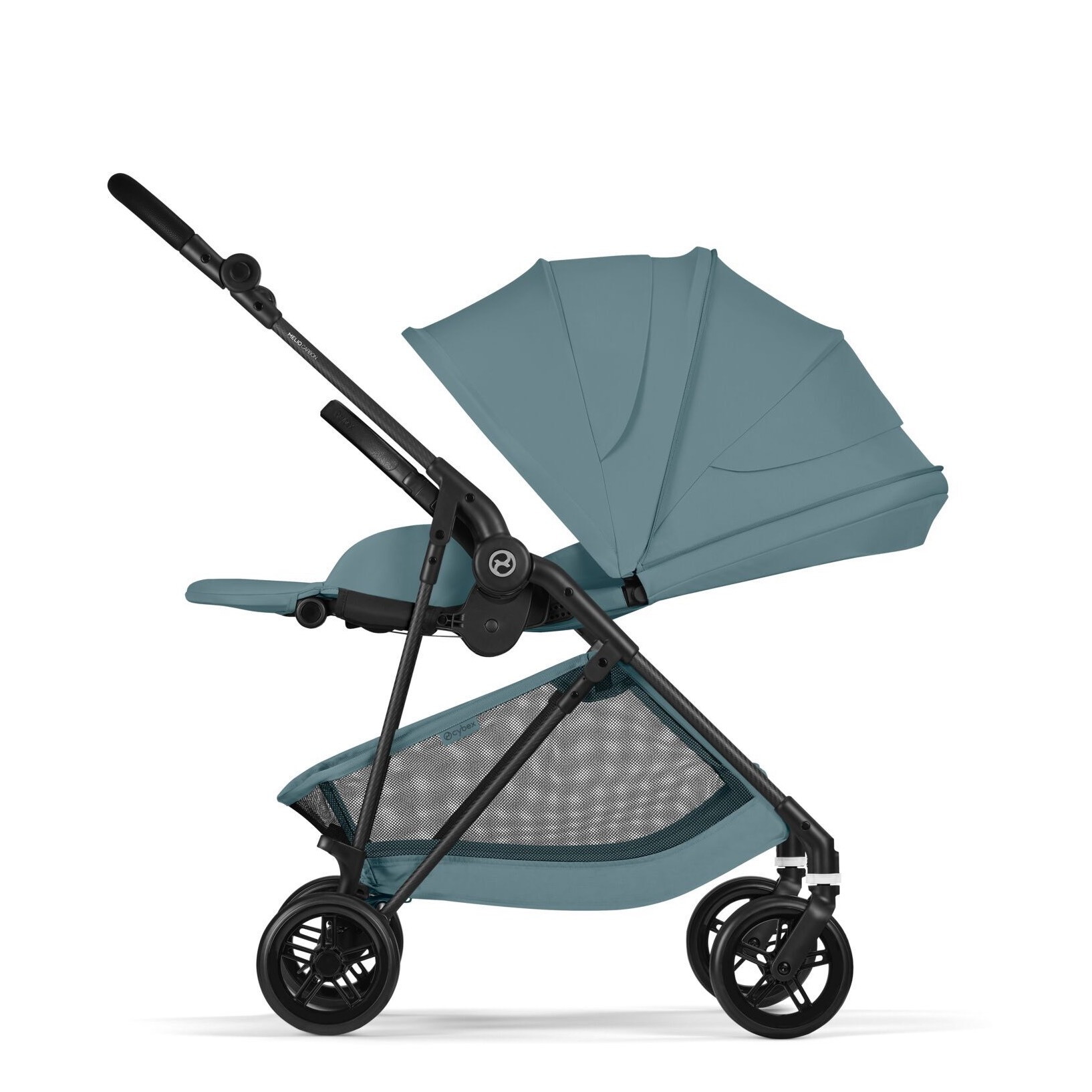 Коляска прогулянкова Cybex Melio Carbon, блакитна бік