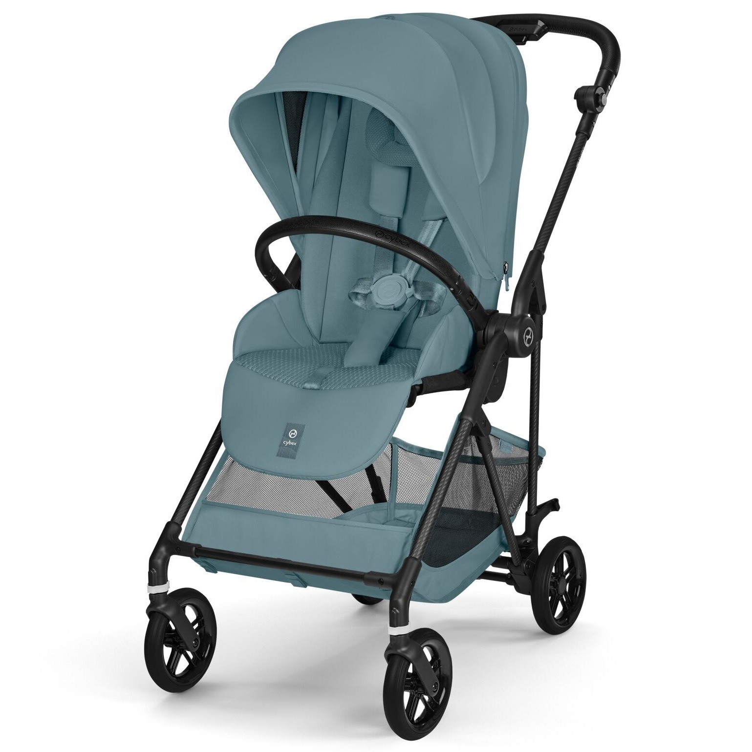 Коляска прогулянкова Cybex Melio Carbon, блакитна ручка