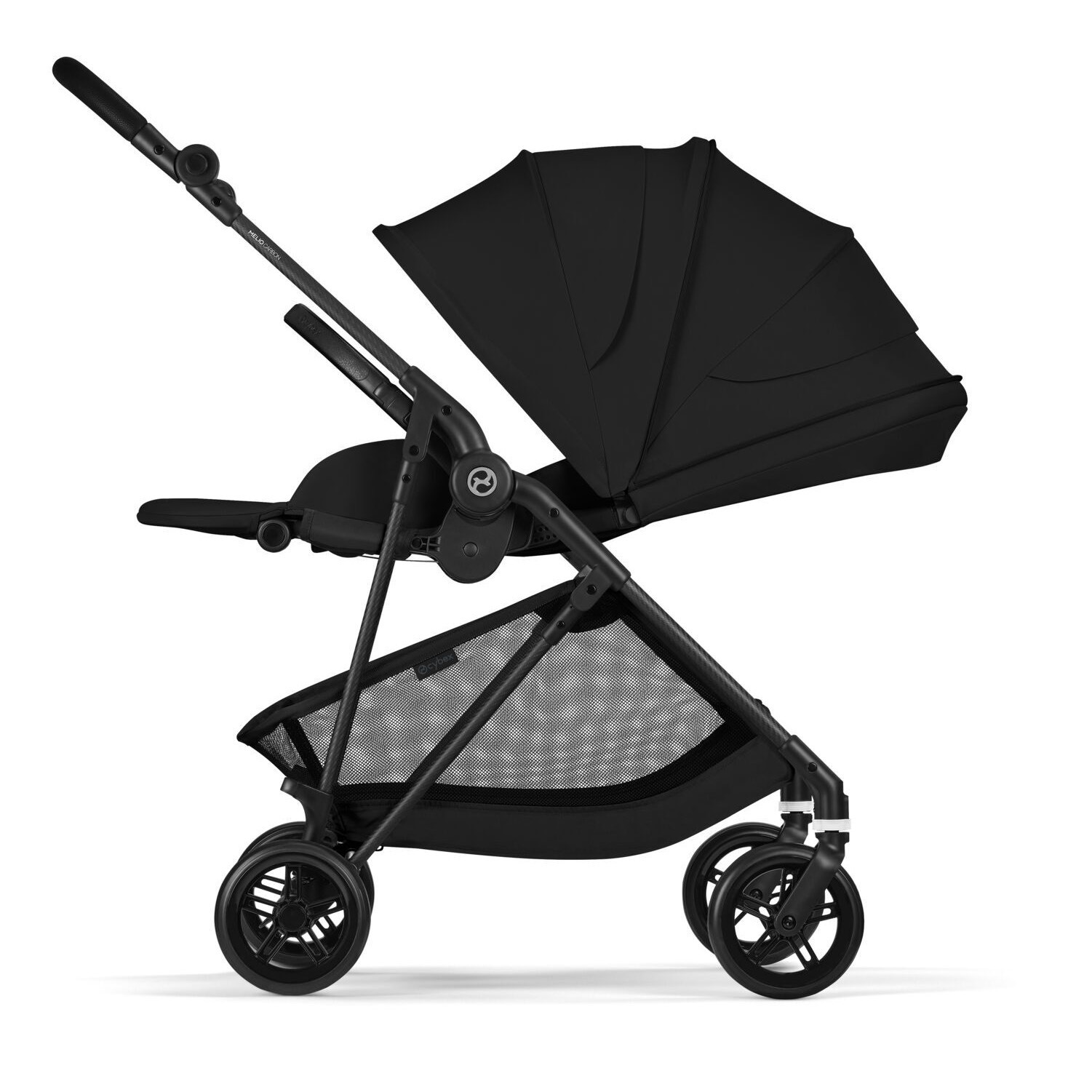 Коляска прогулянкова Cybex Melio Carbon, чорна бік
