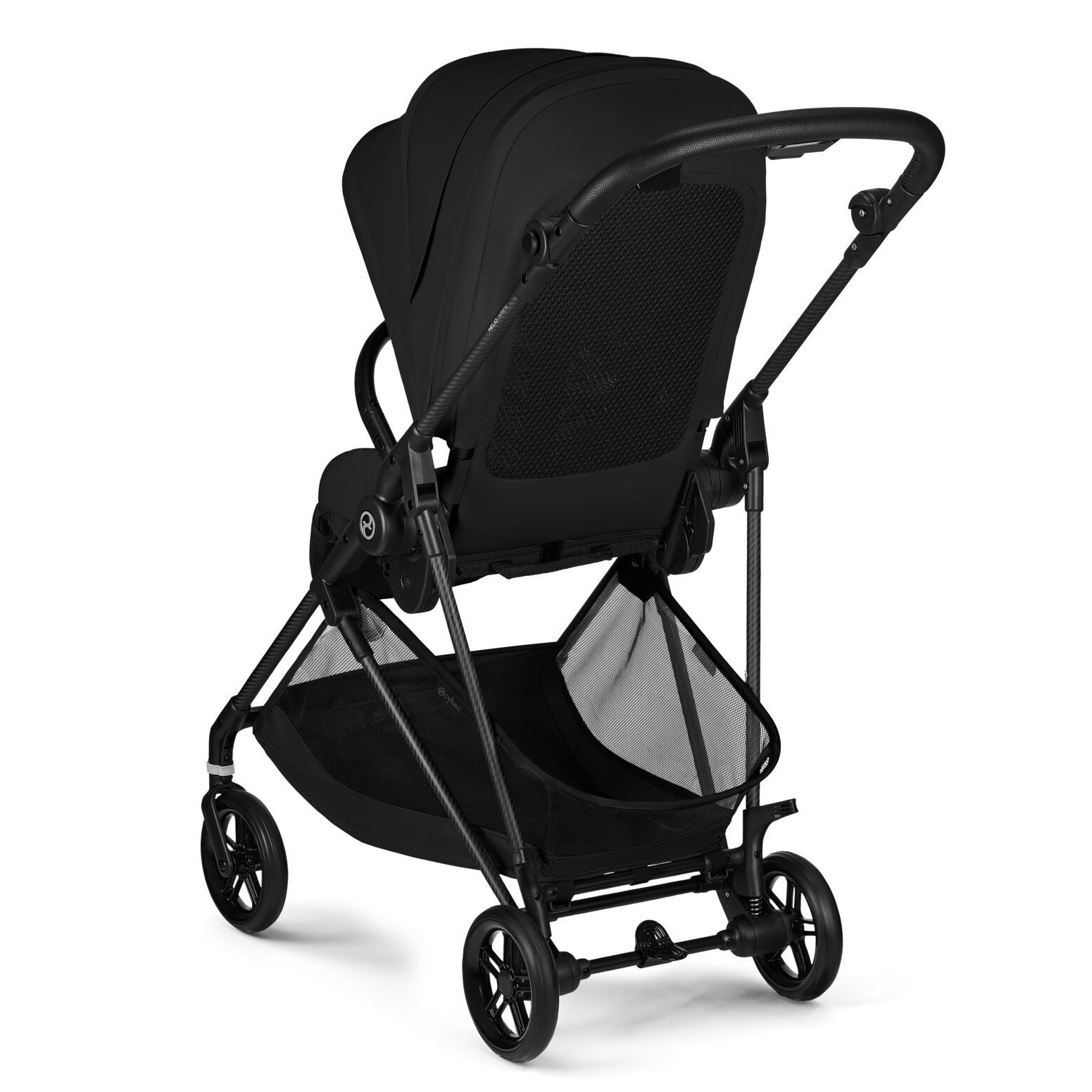 Коляска прогулянкова Cybex Melio Carbon, чорна сітка