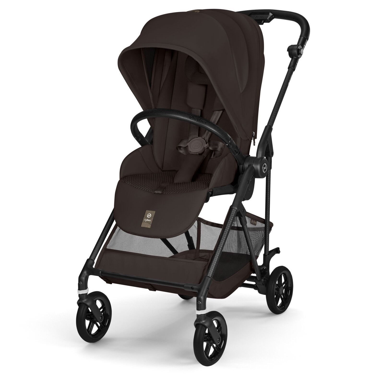 Коляска прогулянкова Cybex Melio Carbon, коричнева ручка