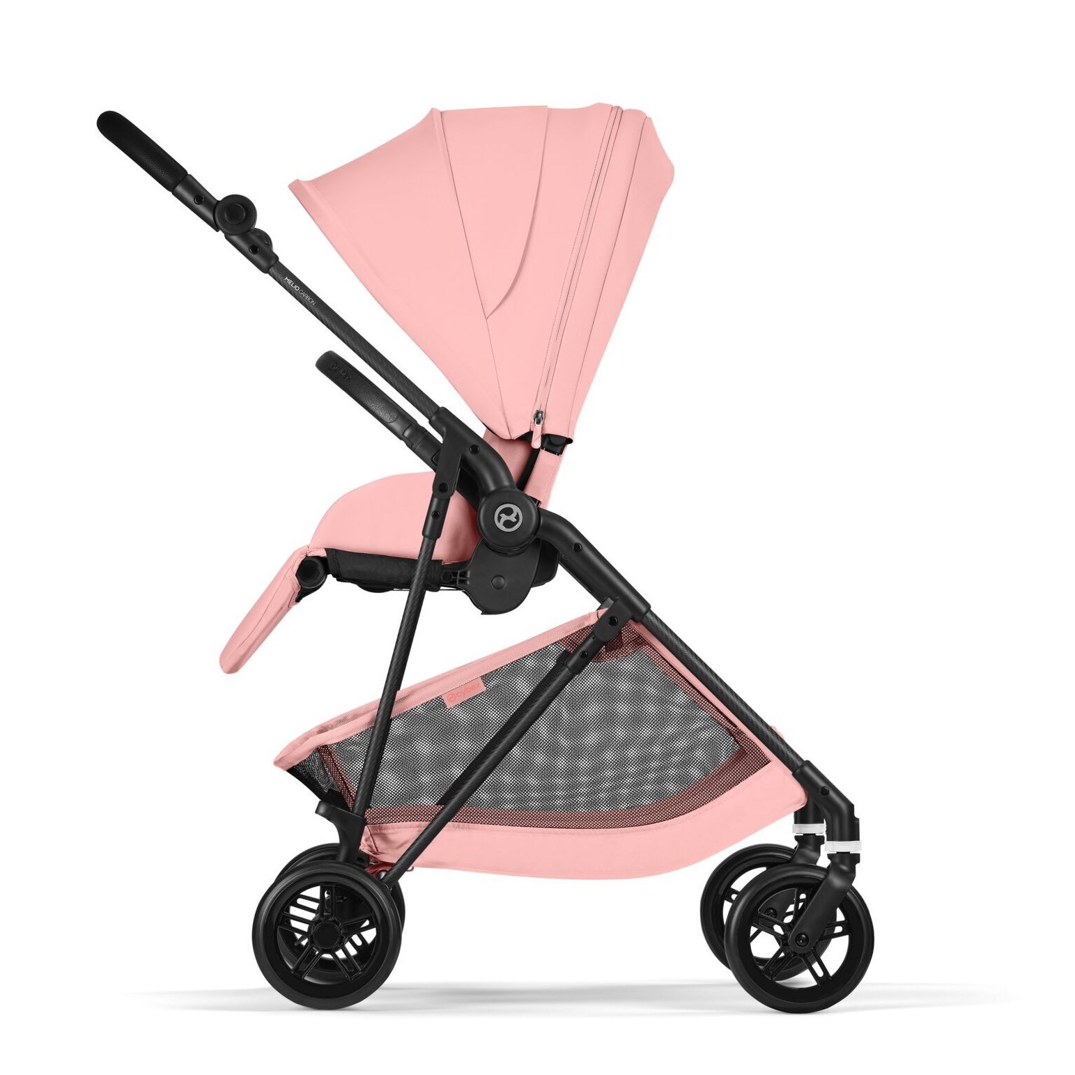 Коляска прогулянкова Cybex Melio Carbon, рожева бік