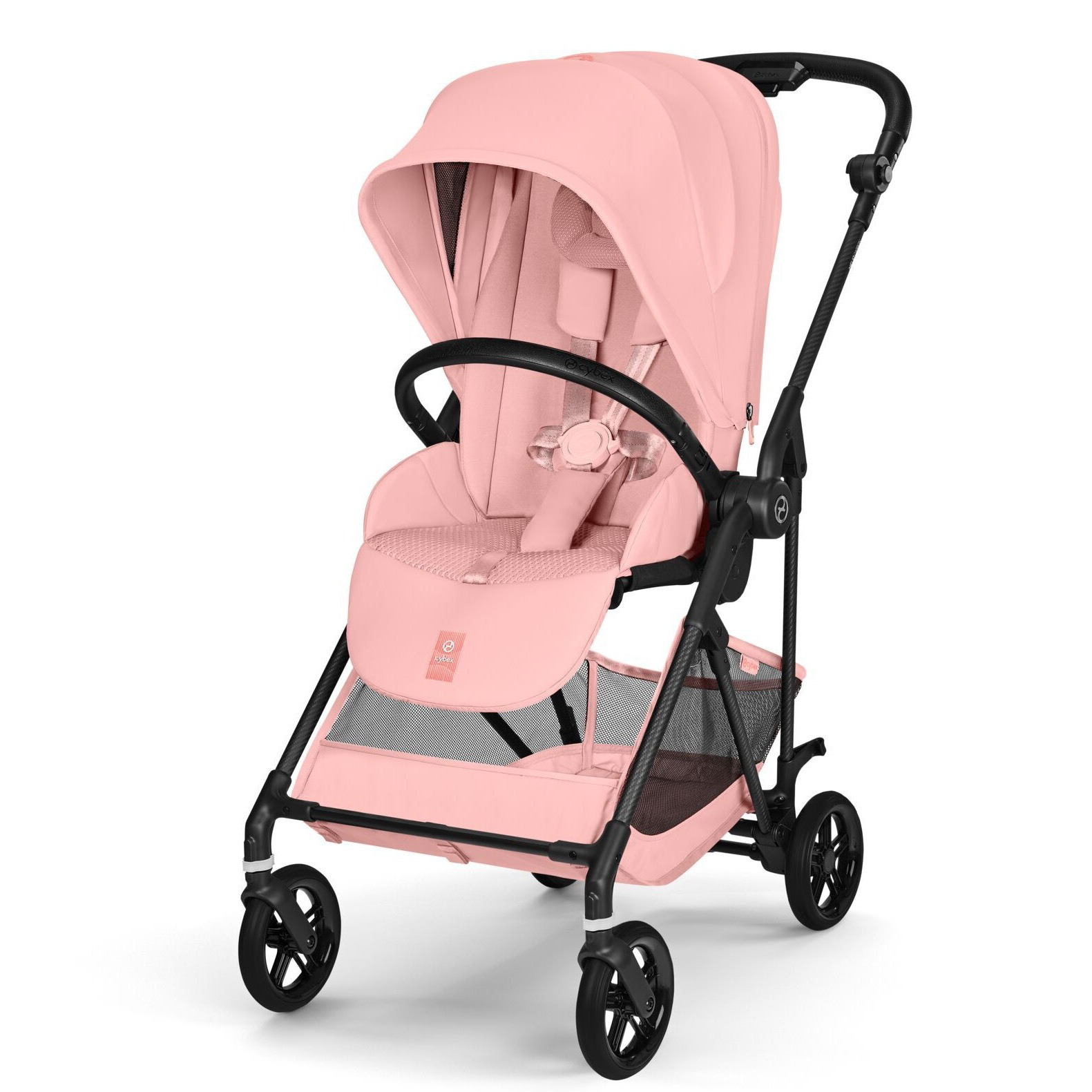 Коляска прогулянкова Cybex Melio Carbon, рожева колеса бампер