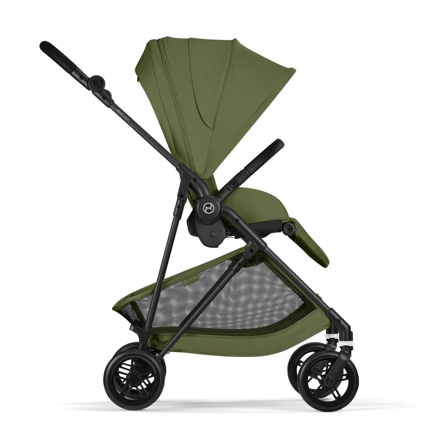 Коляска прогулянкова Cybex Melio Carbon, зелена бік