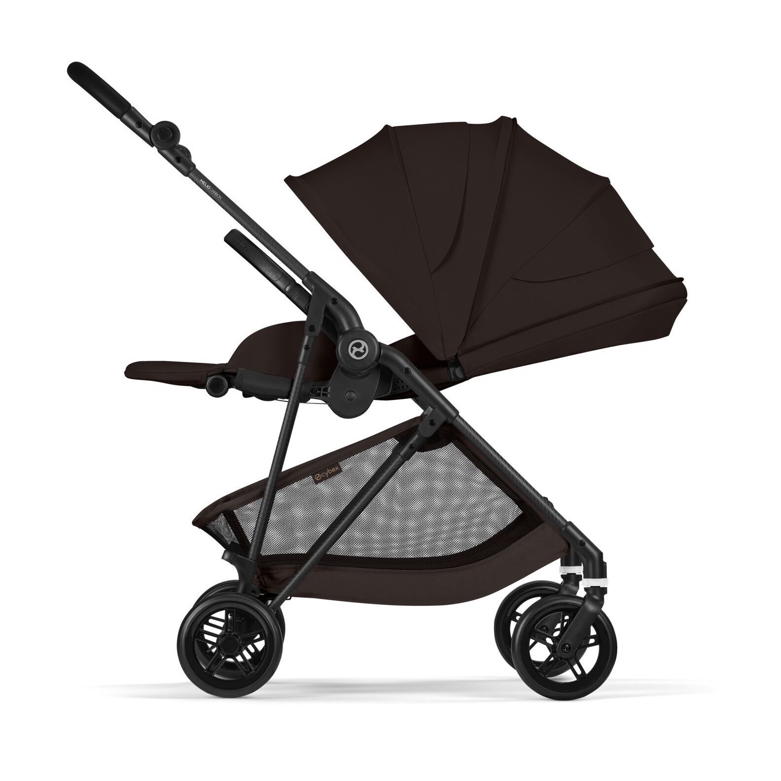 Коляска прогулянкова Cybex Melio Carbon, коричнева бік
