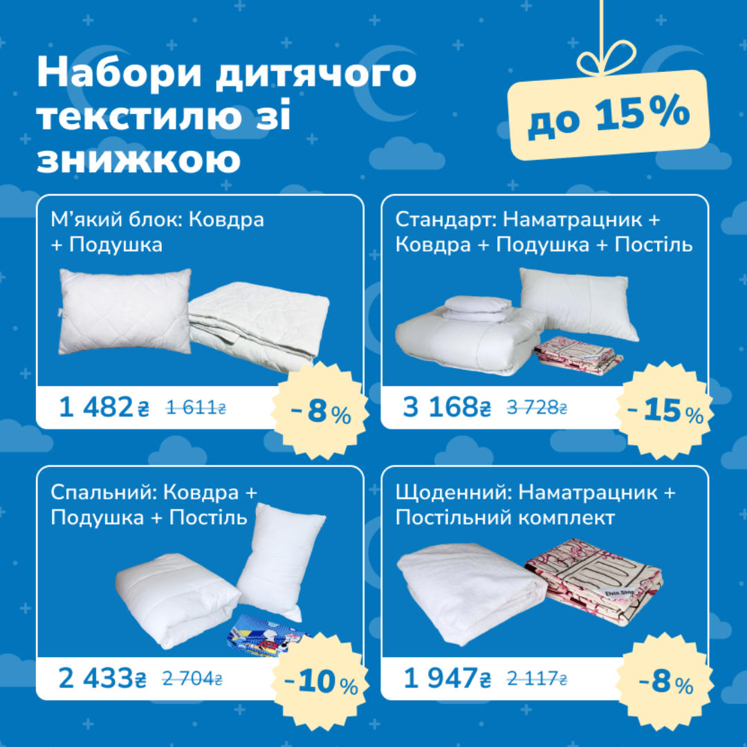 Повний набір текстилю за знижкою